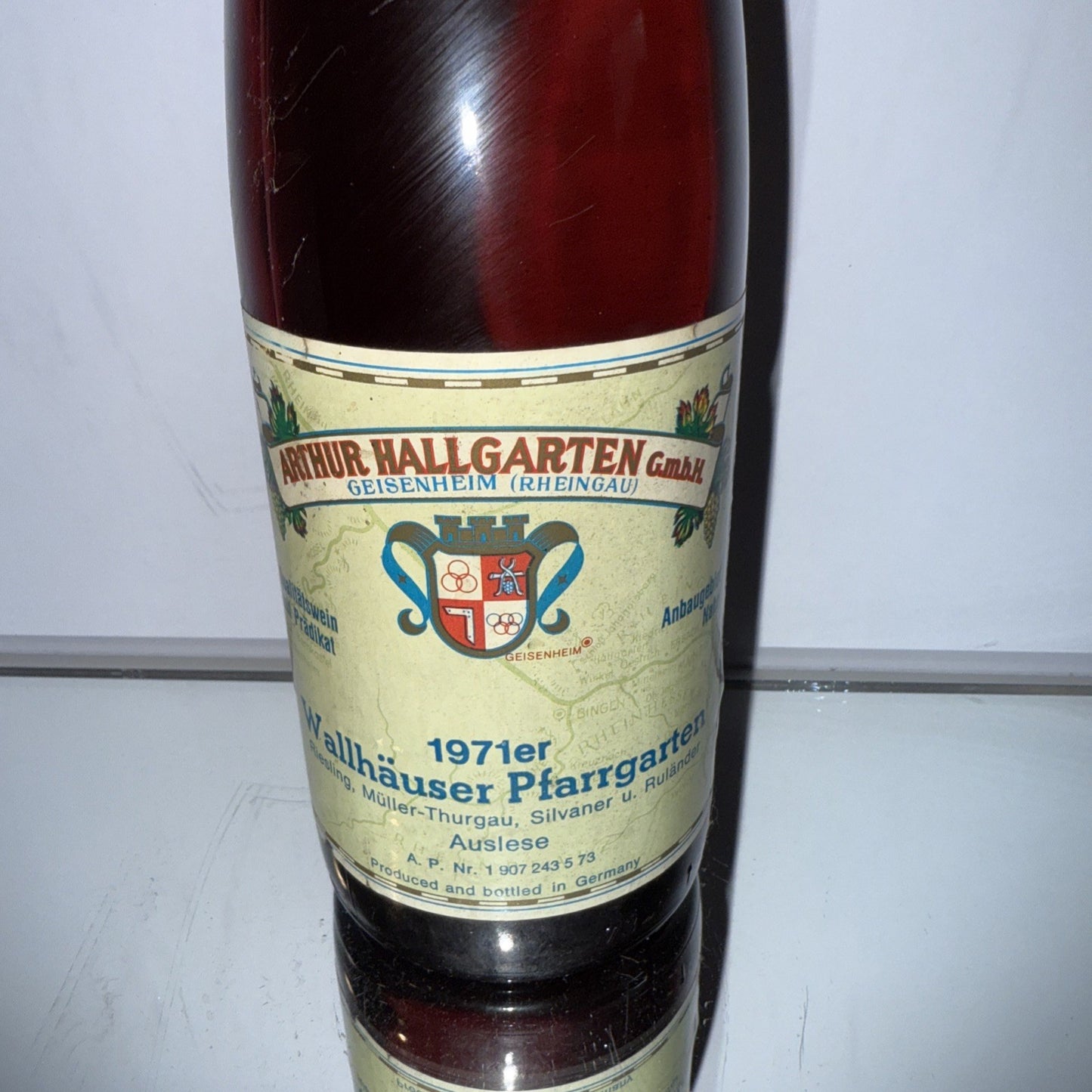 1971 Arthur Hallgarten Geisenheimer Wallhäuser Pfarrgarten Riesling Auslese