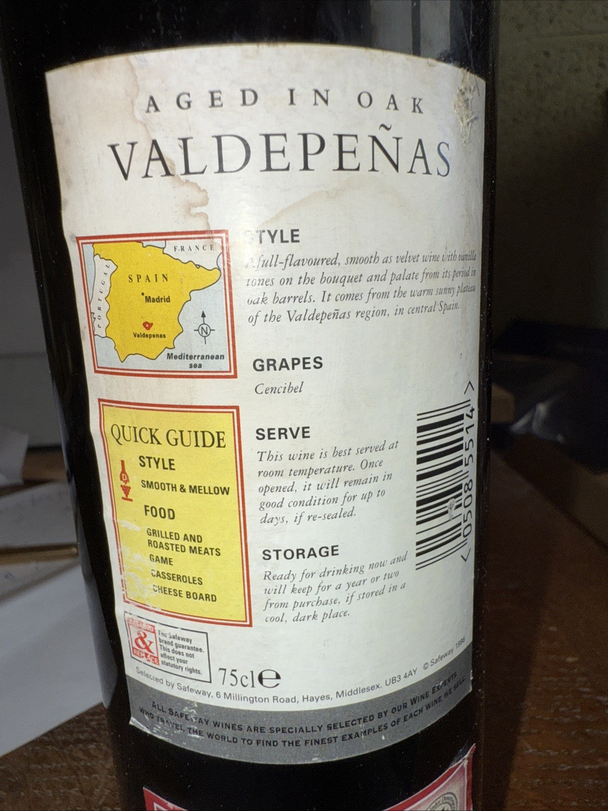 Félix Solís Valdepeñas Reserva 1991 Red
