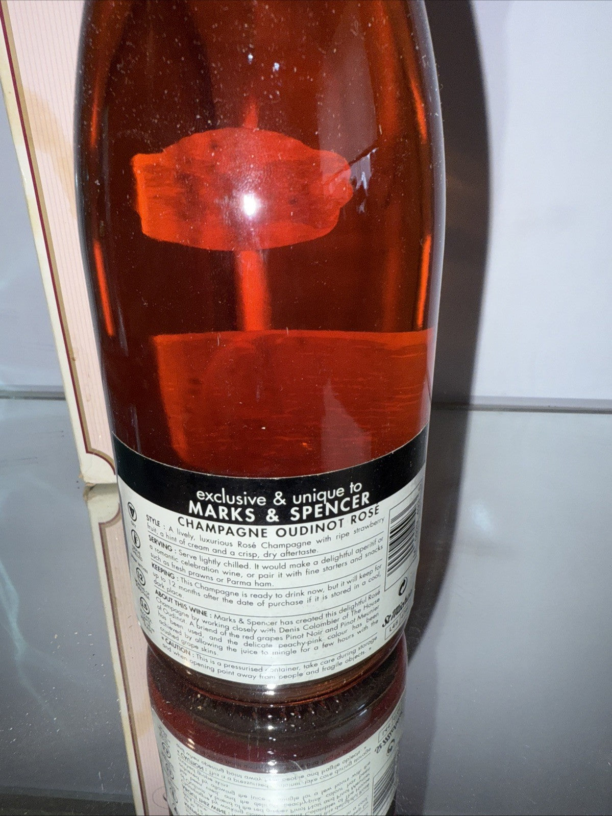 Oudinot Champagne ( For Marks And Spencer ) Dated To Approx 2015 Rose