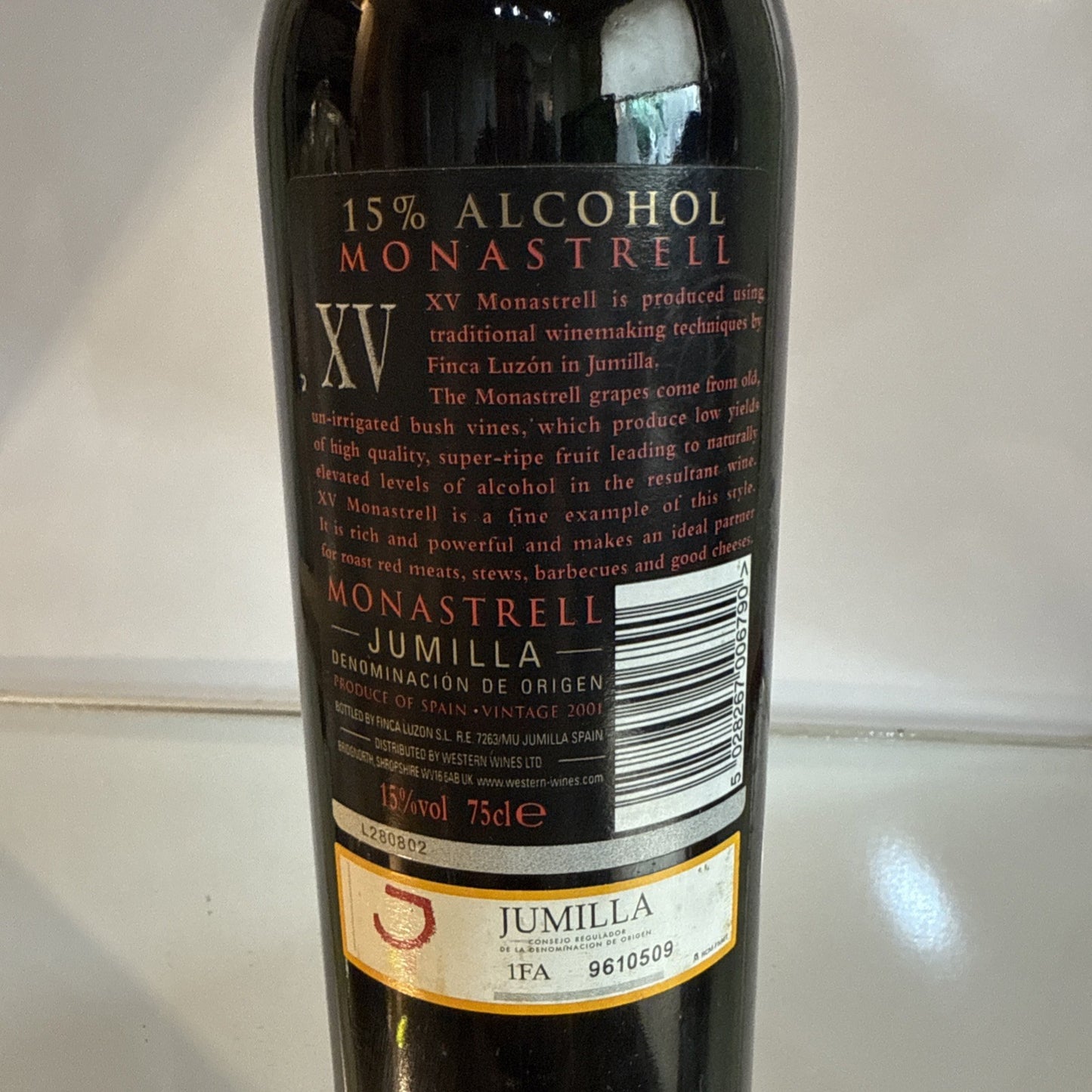 XV Monastrell Spanish Red Vintage 2001