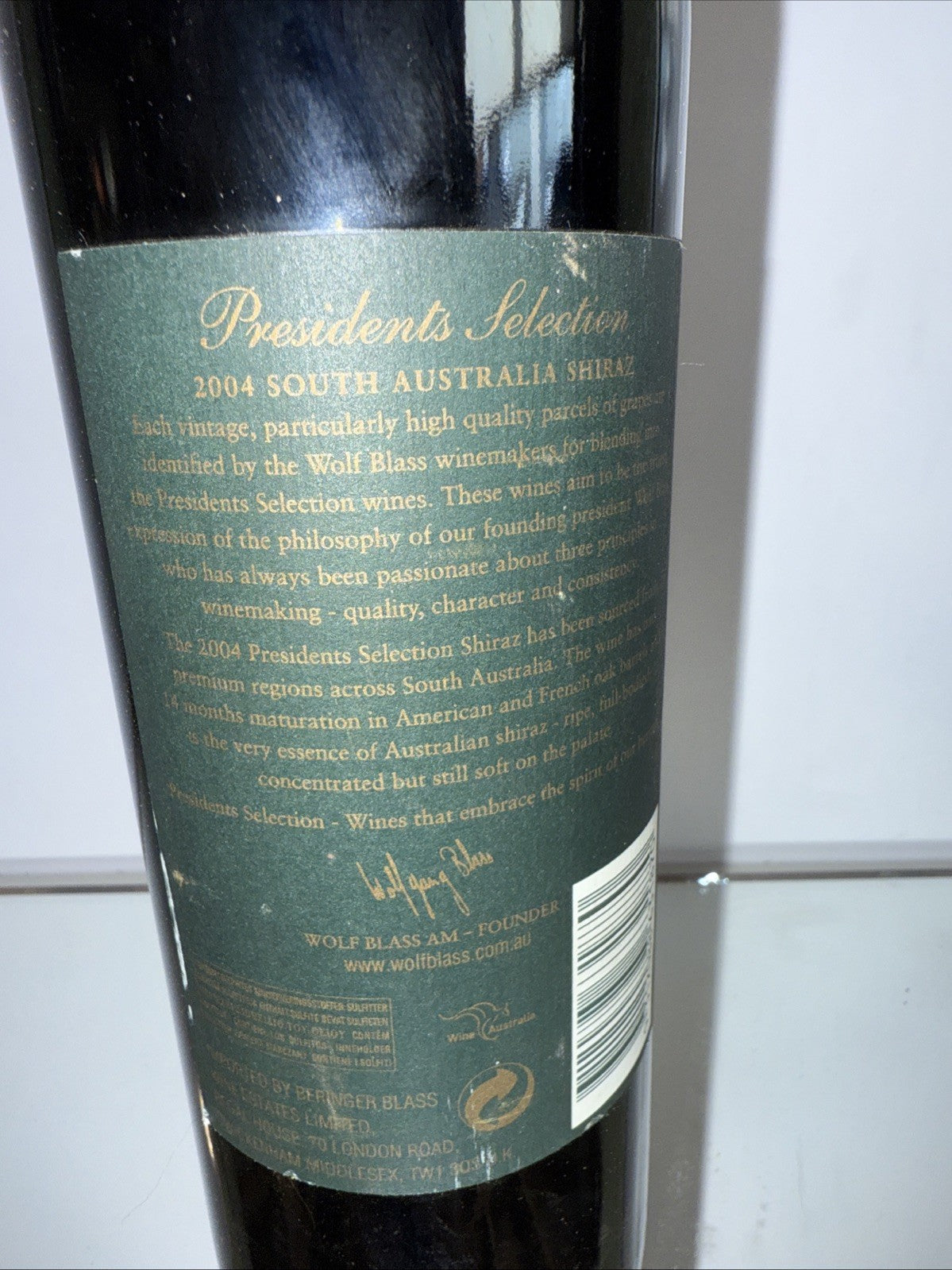 Wolf Blass Presidents Selection Shiraz 2004