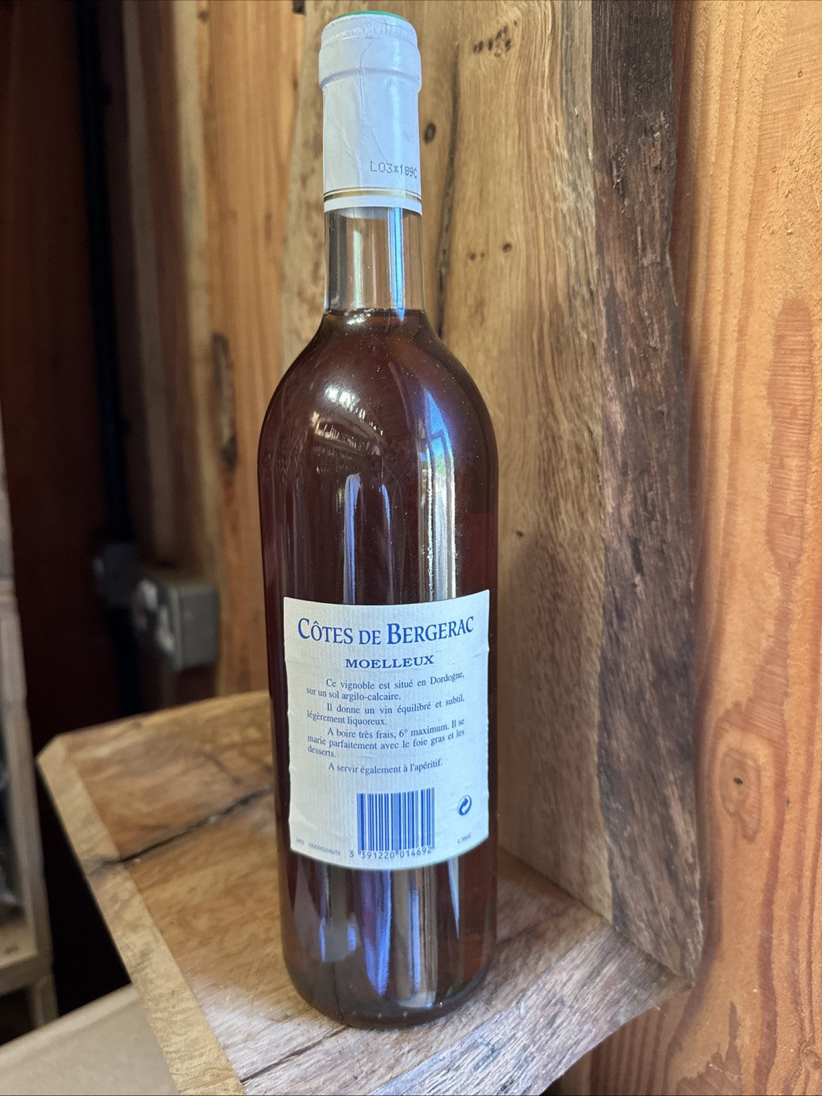 Cotes de Bergerac moelleux wine 2002 Comte de Beaufort