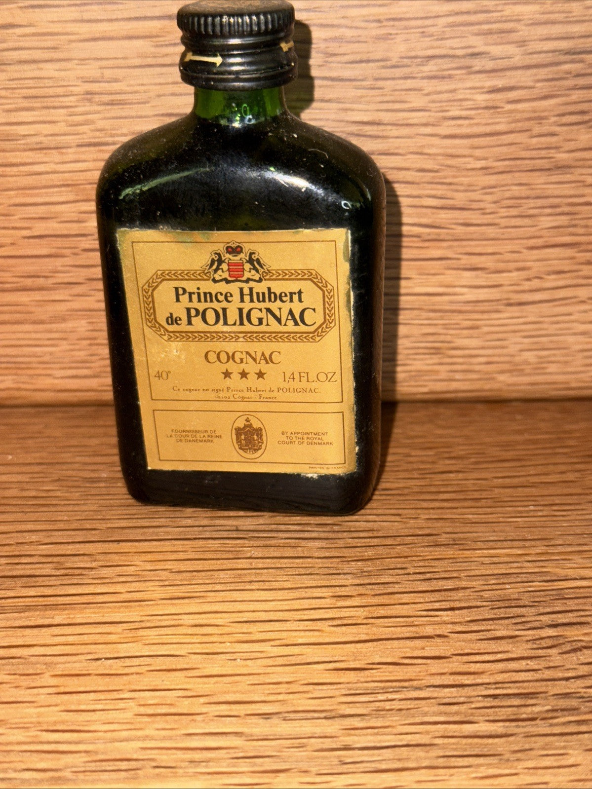 Prince Hubert De polignac 3 star cognac 1960s 70 % proof Miniature Full