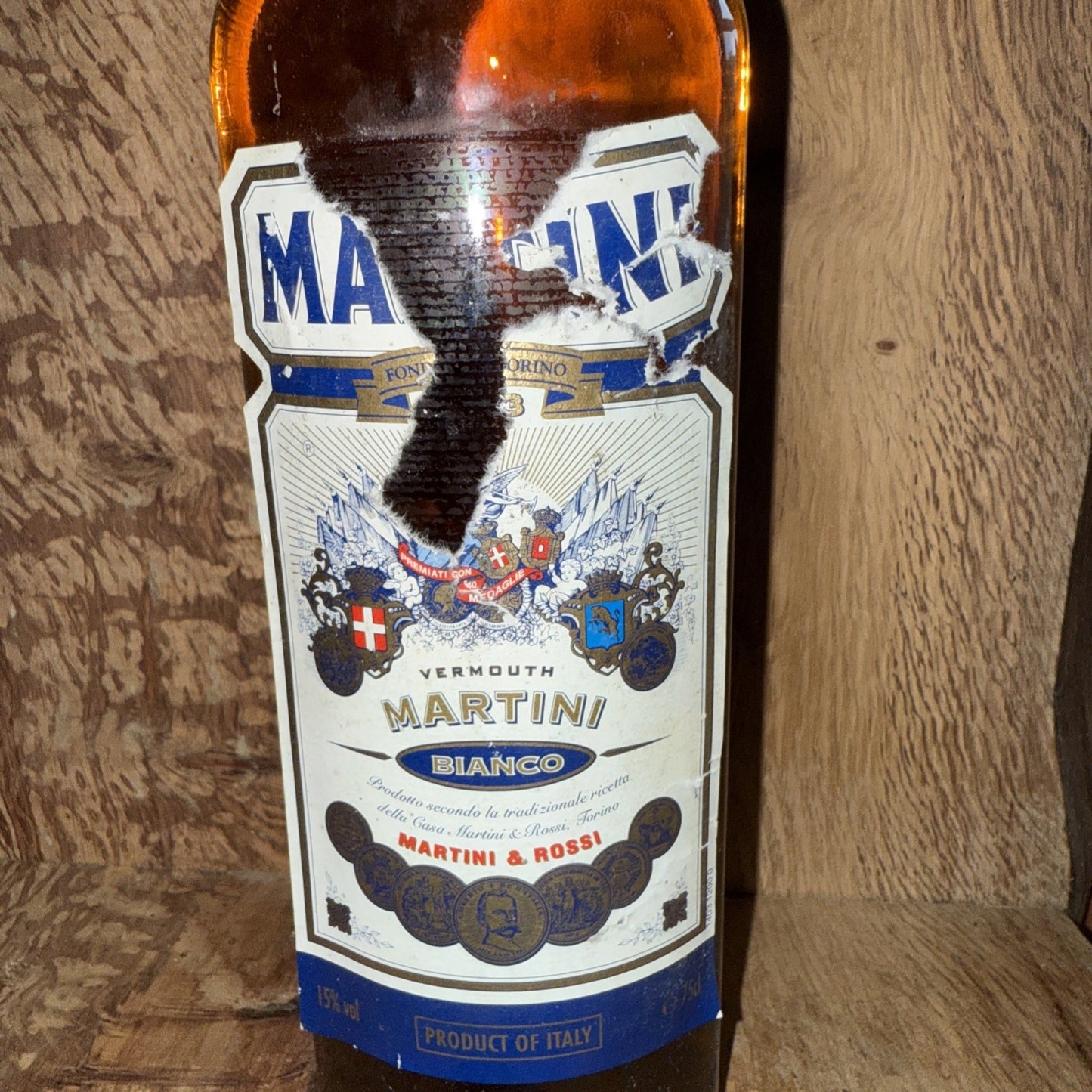 MARTINI BIANCO 75CL VERMOUTH 1980s label in poor condition