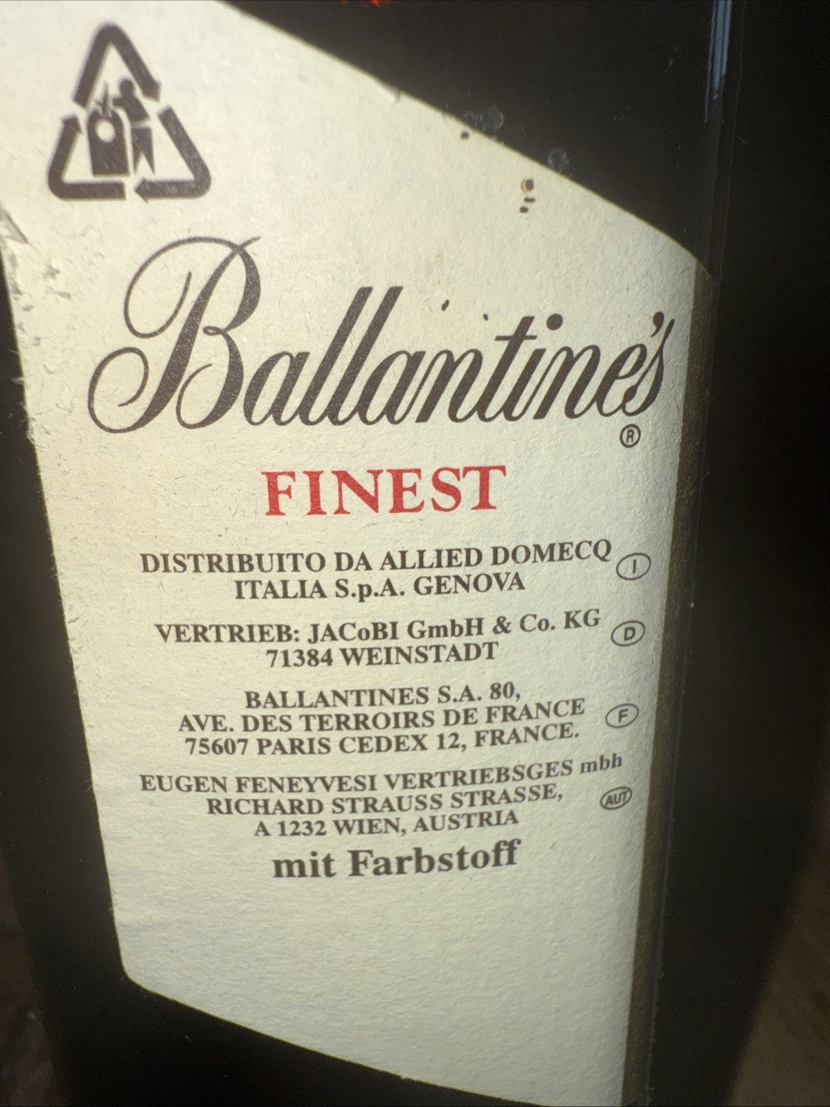 Ballentines Finest whisky