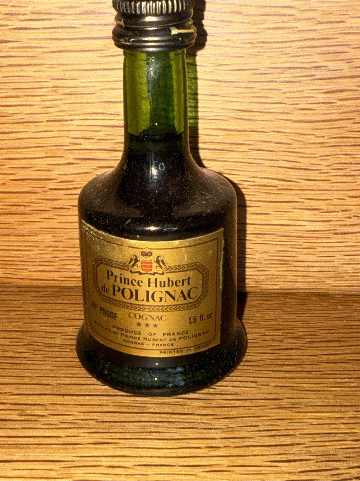 Prince Hubert De polignac 3 star cognac 1970s 70 % proof Miniature Full