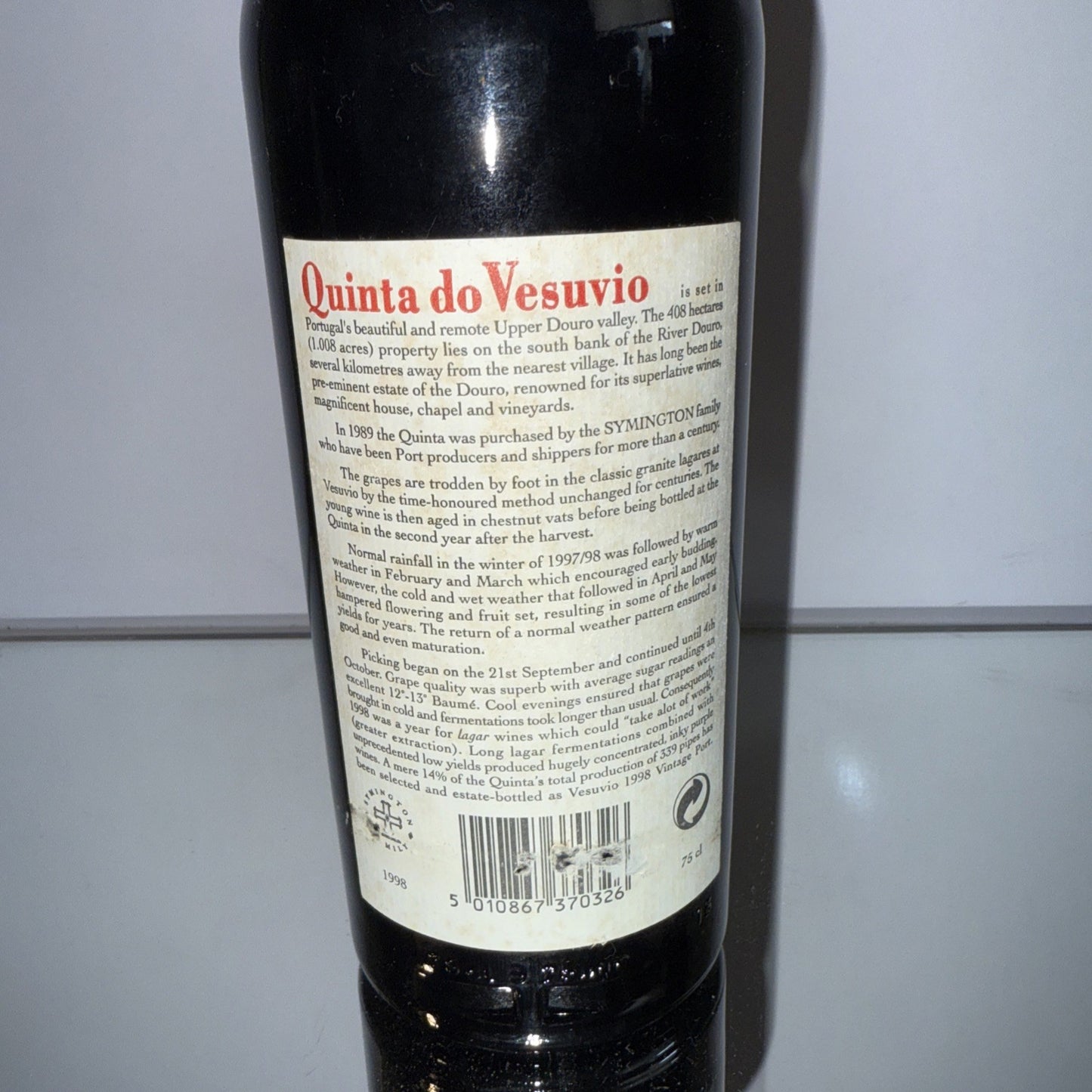 Quinta Do Vesuvio 1998 Vintage Port