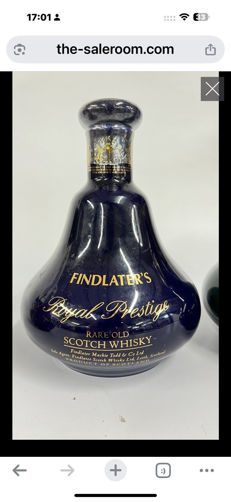 Findlters Royal Prestige Rare Old Scotch Whisky In Porcelain Decanter Rare!