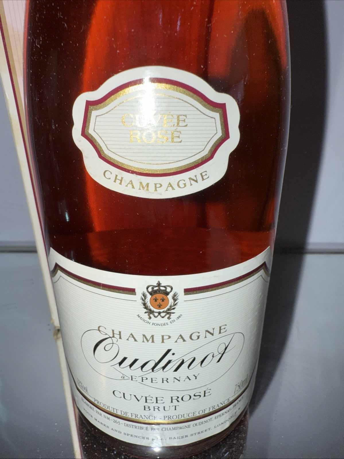 Oudinot Champagne ( For Marks And Spencer ) Dated To Approx 2015 Rose