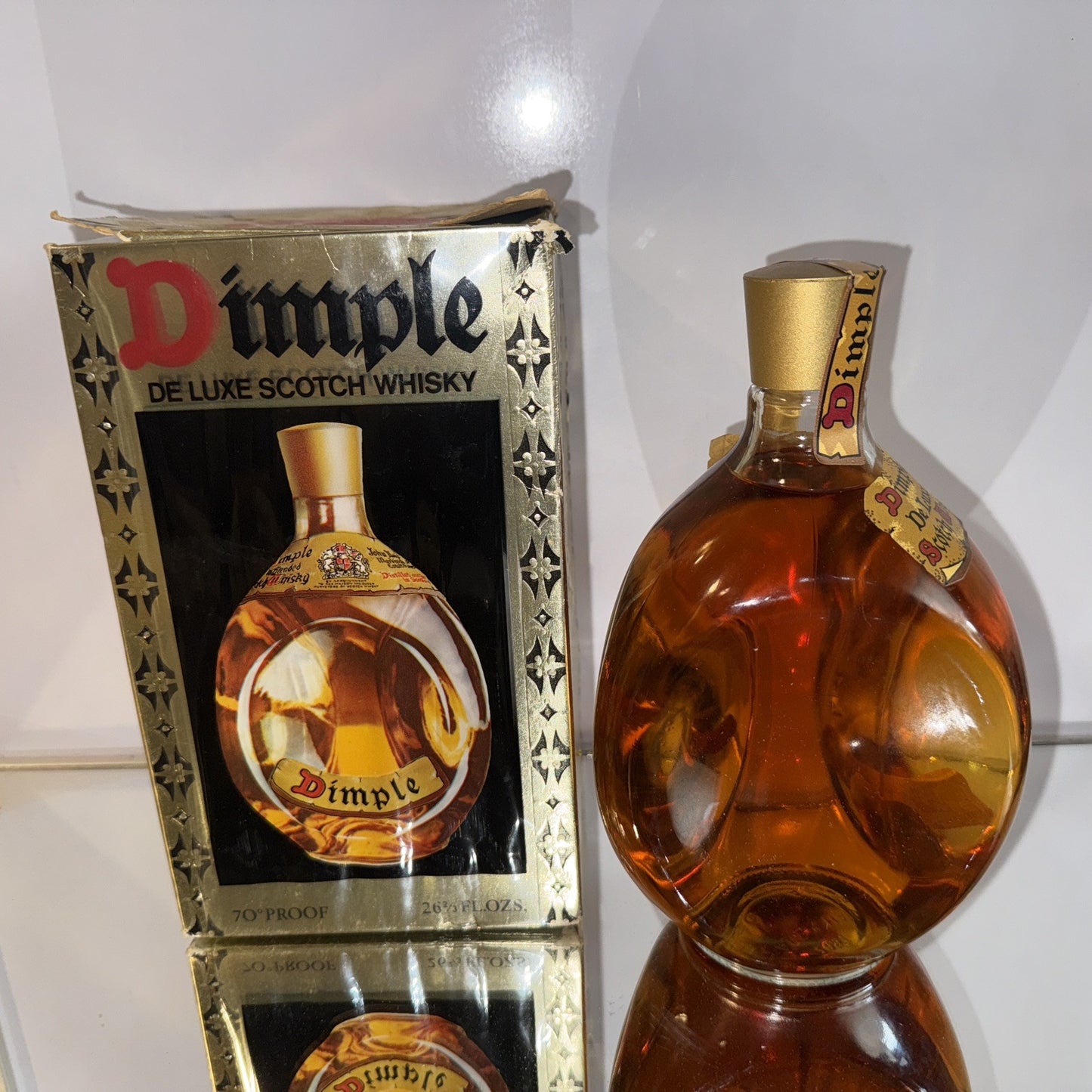 1970s Bottle Haigs' Dimple 26 2/3 FL OZ And 70% proof vintage matured