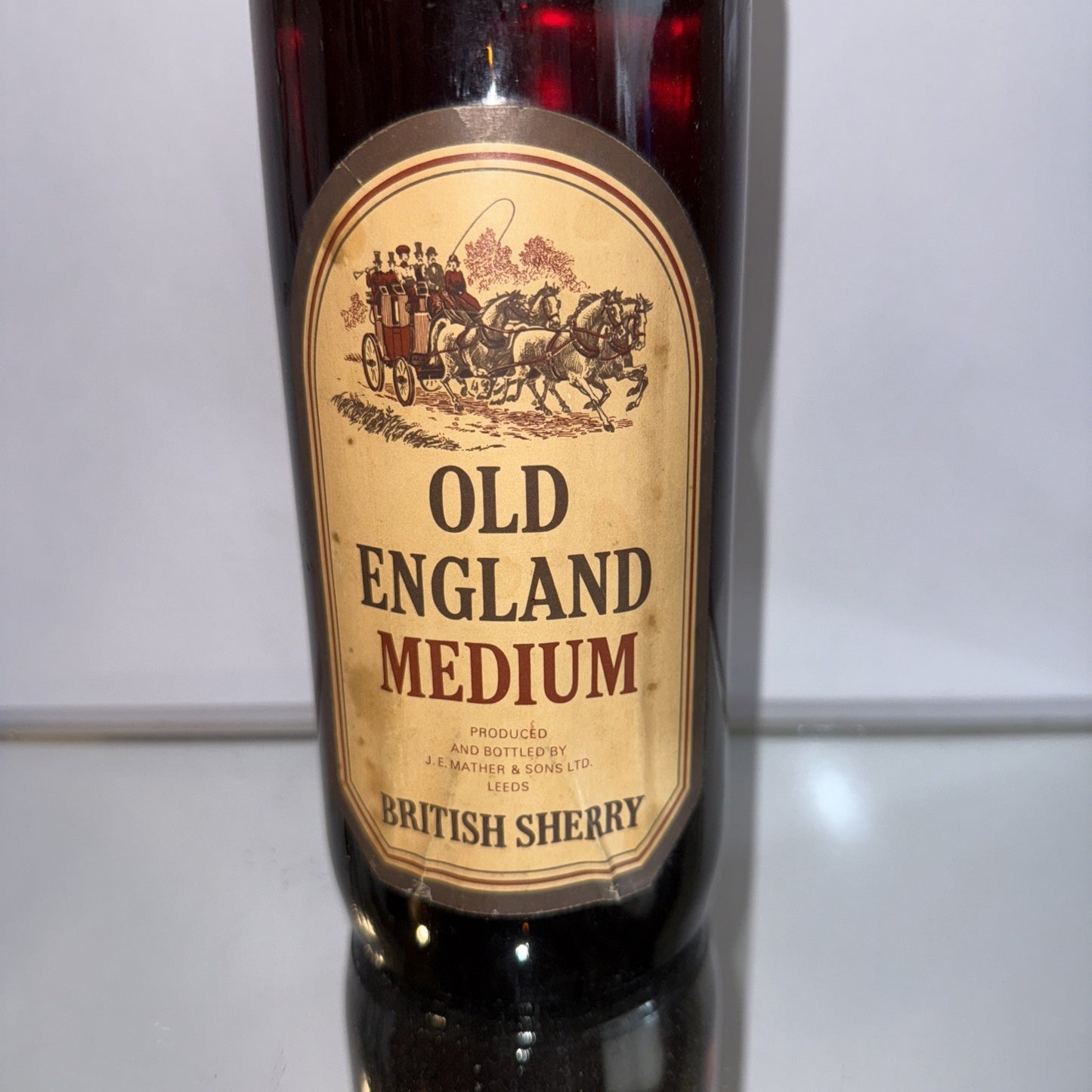 Old England medium British Sherry bottled 1980s 1L