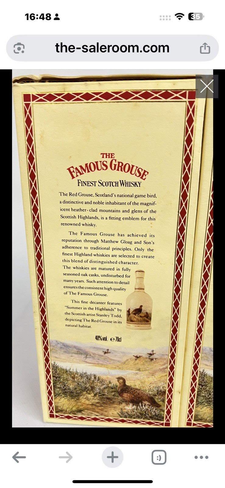 Famous Grouse Full Decanter In Original Box From 1996 One Of 500 Produced