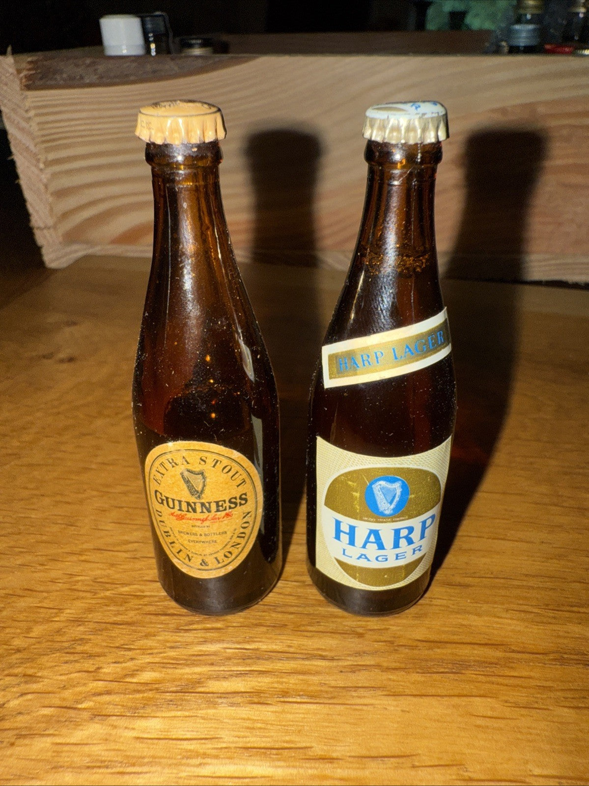 2 mini Miniatures Harp and Guinness