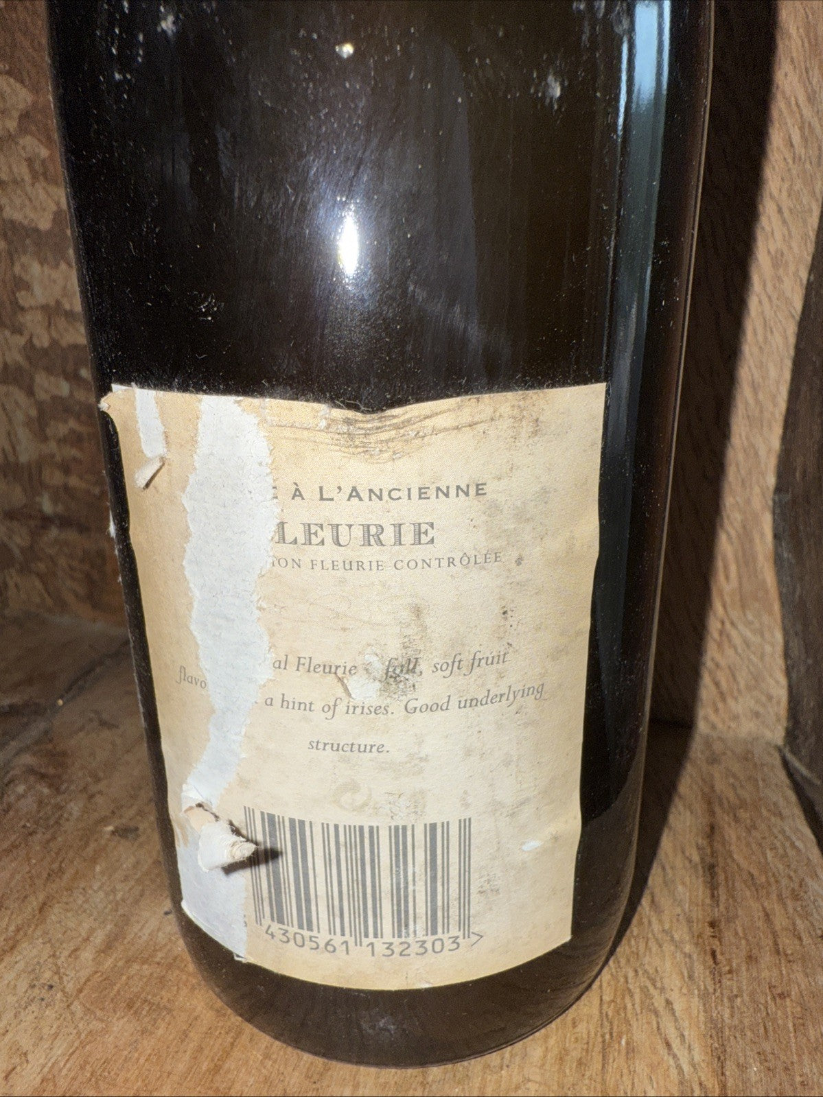Fleurie 2003 2 bottles one label damaged