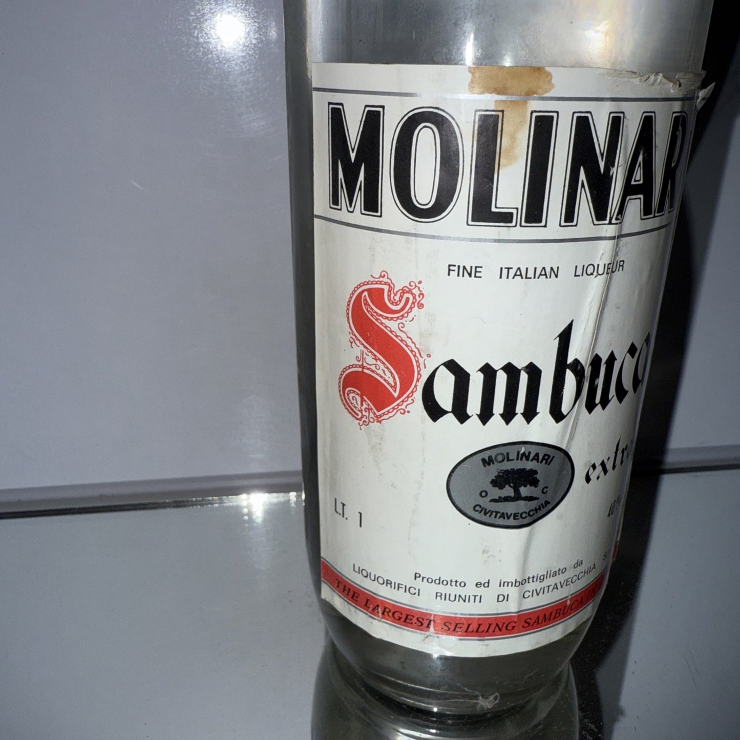 Molinari 1L Bottle Of Sambuca ( Bottled 1970s)