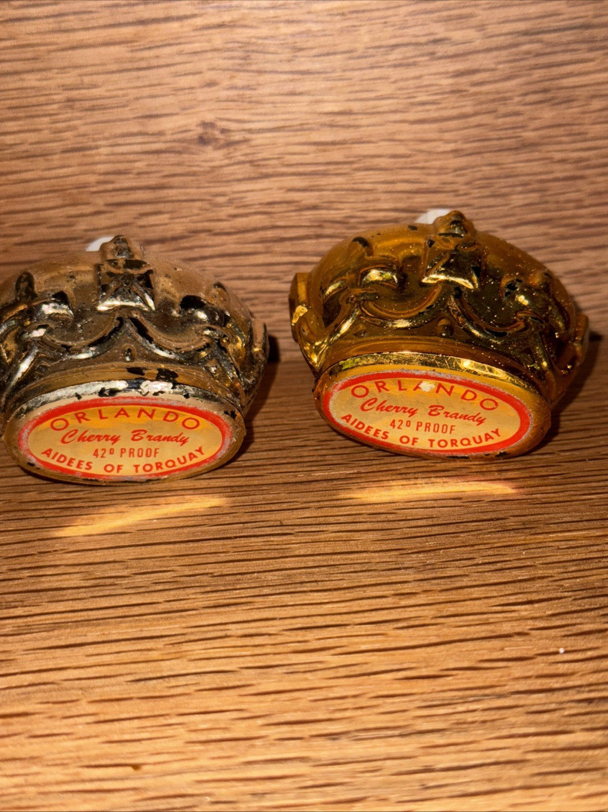 2 Crown Miniatures Containing Orlando Cherry Brandy (full) 1970s