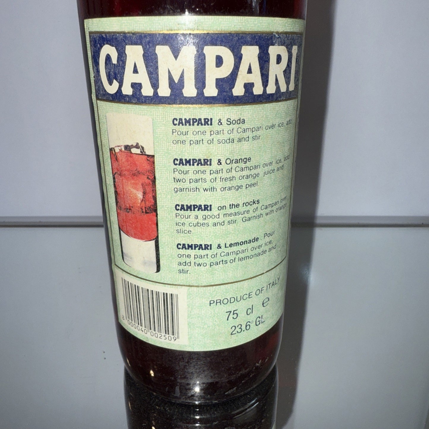 Campari Bitter Bottled We Estimate Mid 1970s 23.6 FlOZ