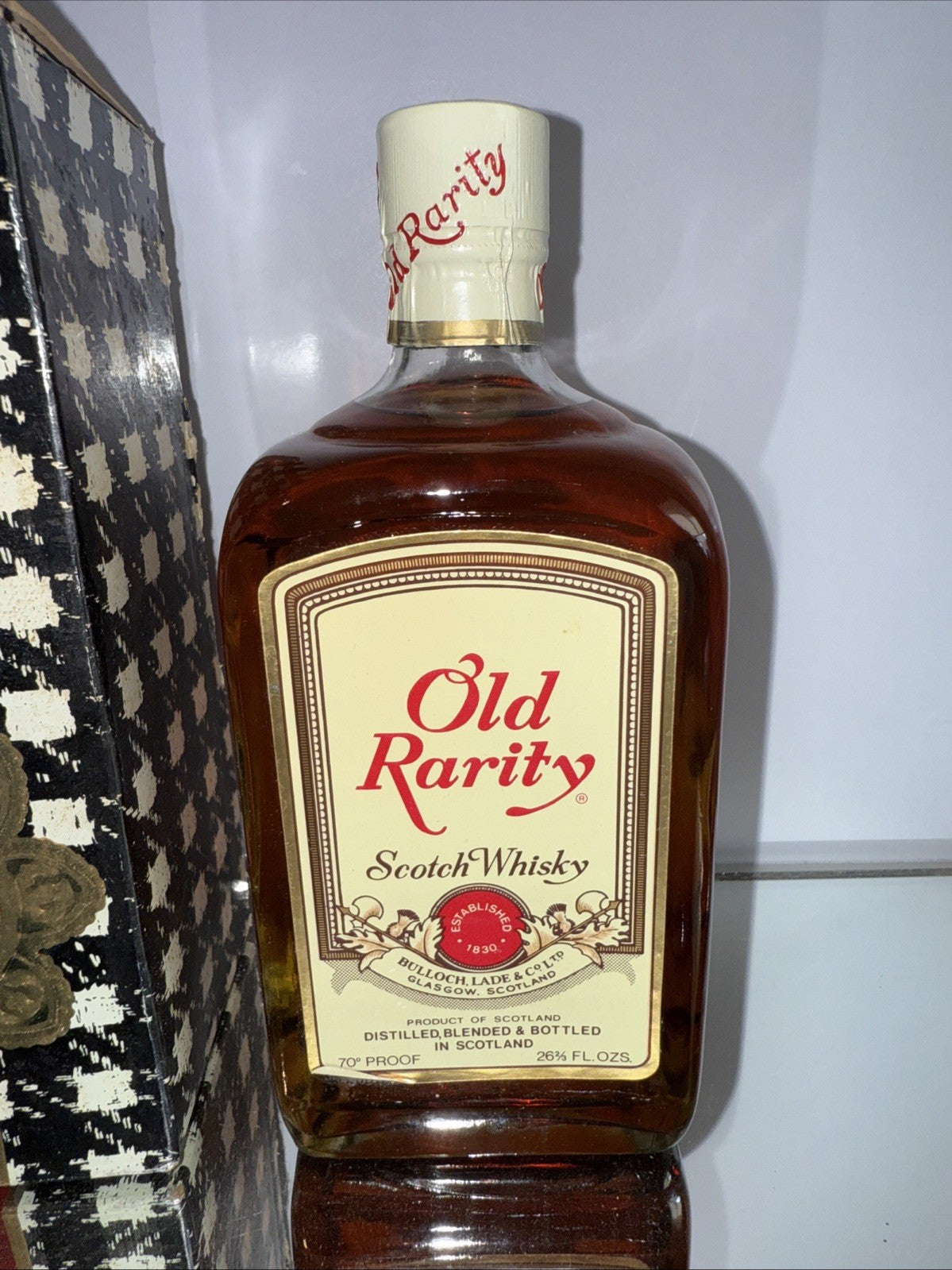 Old rarity Scotch whisky 26 2/3 FL OZ And 70% proof vintage matured
