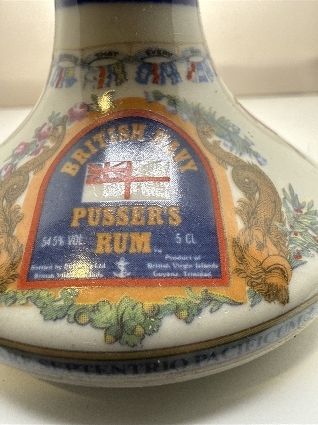 Pusser’s Navy Rum Wade Ceramic Mini Decanter 5cl Empty 1980s