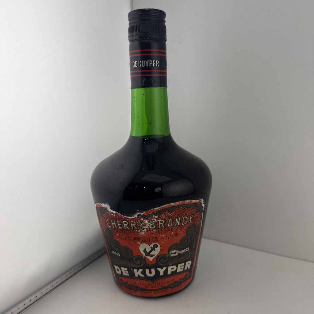 1960s/70s De Kuyper Cherry Brandy 25 Fl Oz 42 Proof Vintage Bottle