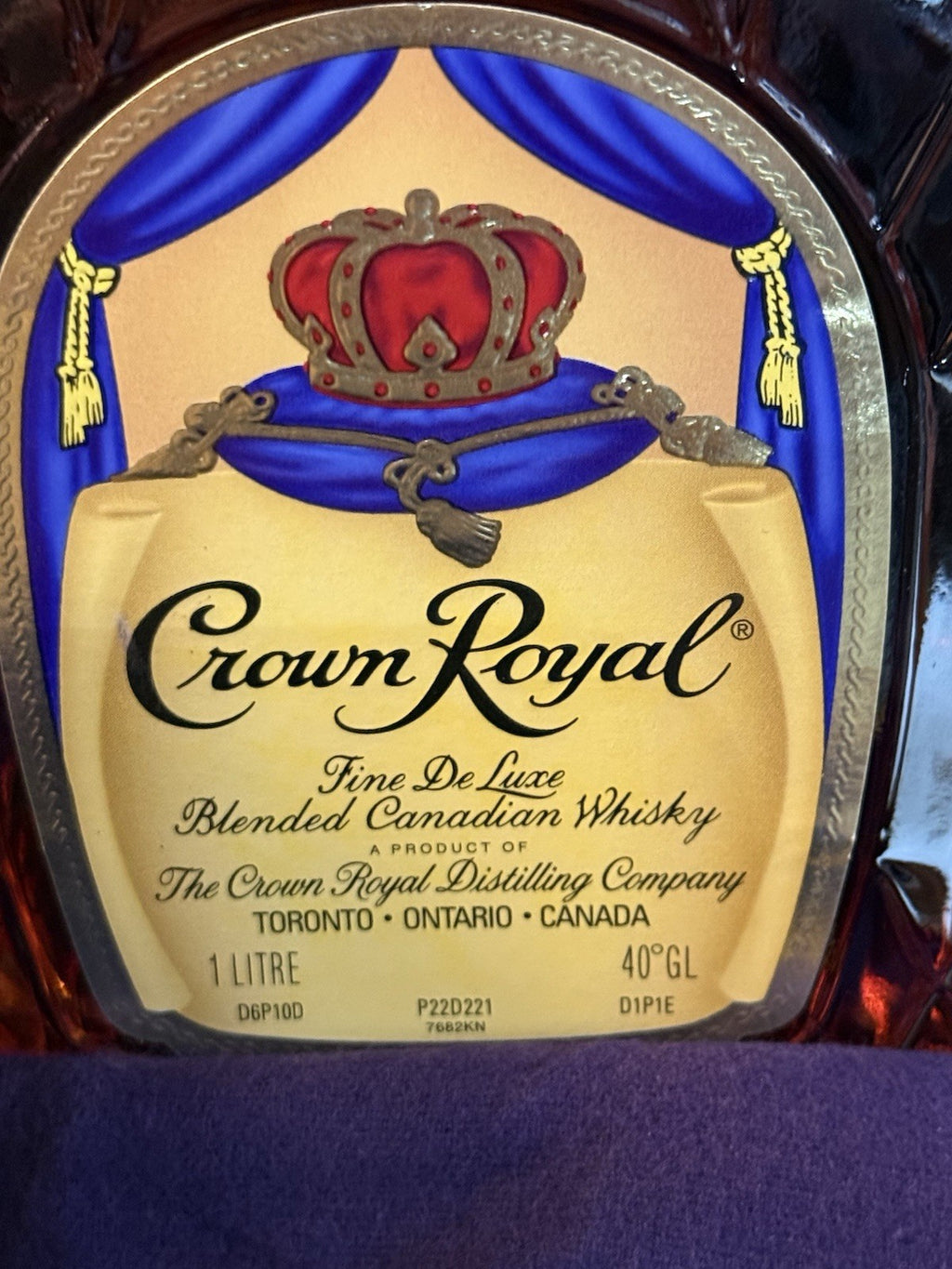 Crown Royal Canadian Rye Whisky 1L 40%abv