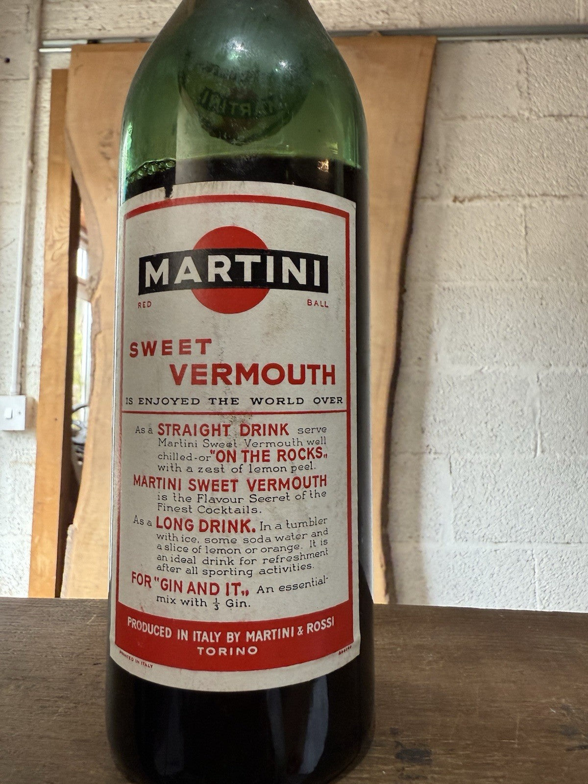 Martini Rosso Vermouth 1970s bottled low level but unopened