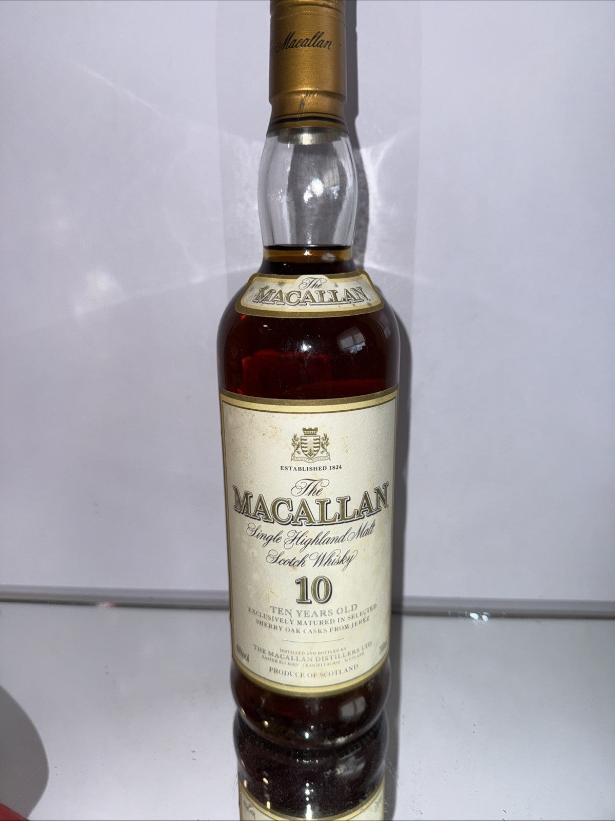 The Macallan 10 year  Single Highland Malt 700ml (estimate 1990)