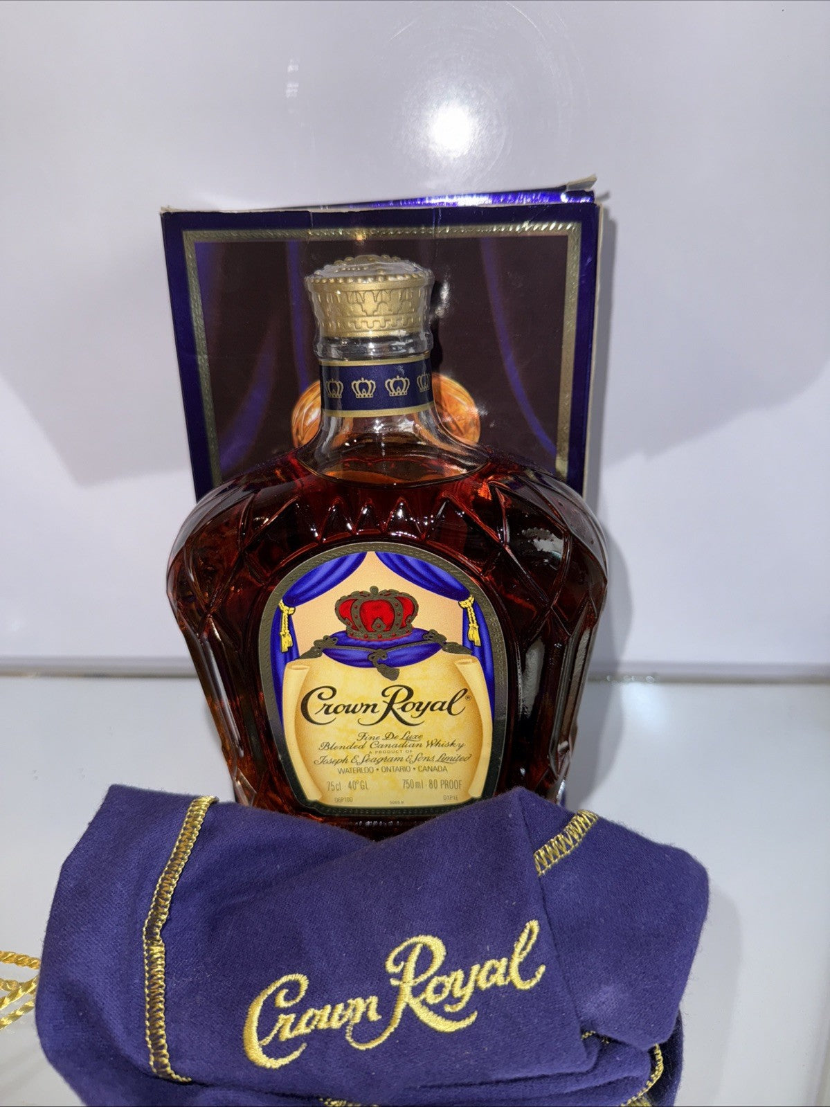 1970s Crown Royal Canadian Rye Whisky 25 fl oz 70 % proof