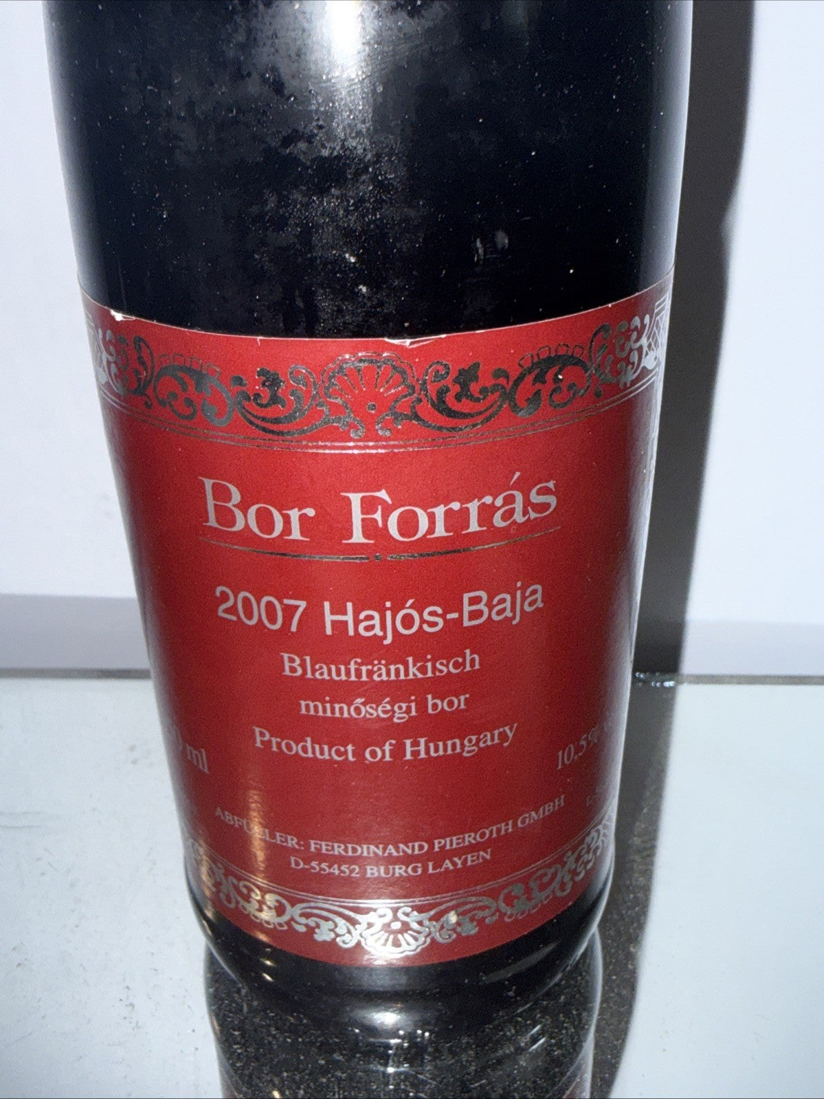 Bor Forrás Blaufränkisch 2007 sweet red wine from the Hajós-Baja region Hungary
