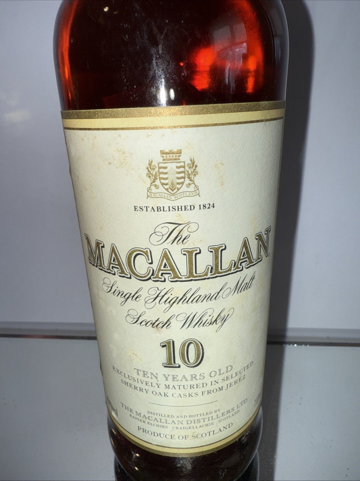 The Macallan 10 year  Single Highland Malt 700ml (estimate 1990)