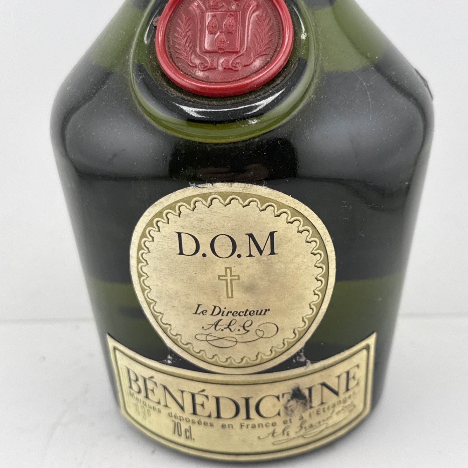 Dom Benedictine 70cl Bottle 43 % pre 1978 bottling Label In Poor Condition