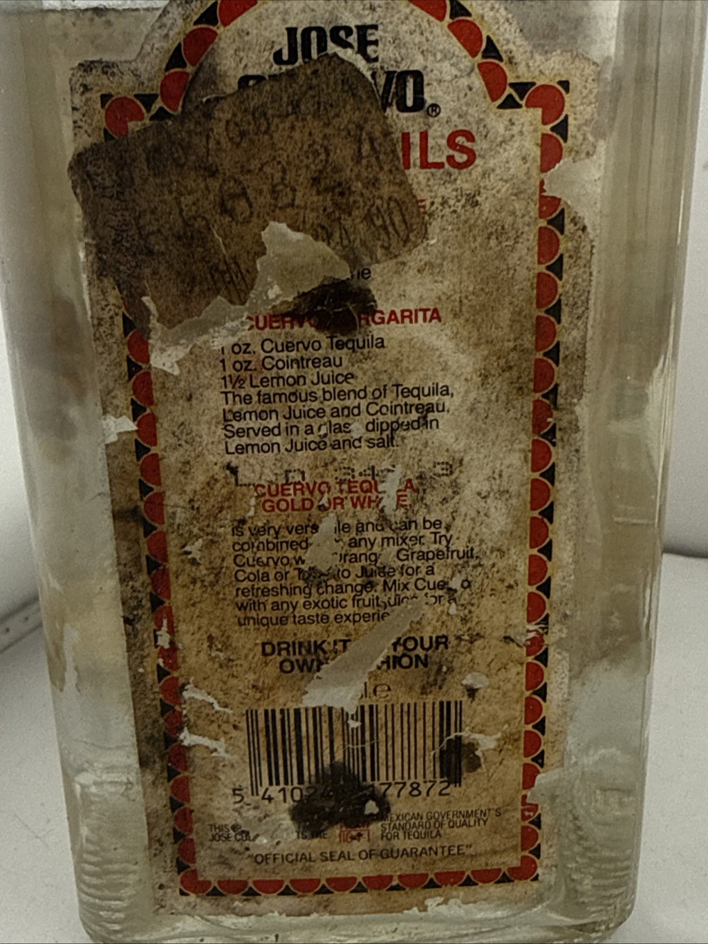 José Cuervo Blanco Tequila 1980s Vintage Bottling 1L 40% – Label Damage Hence ££