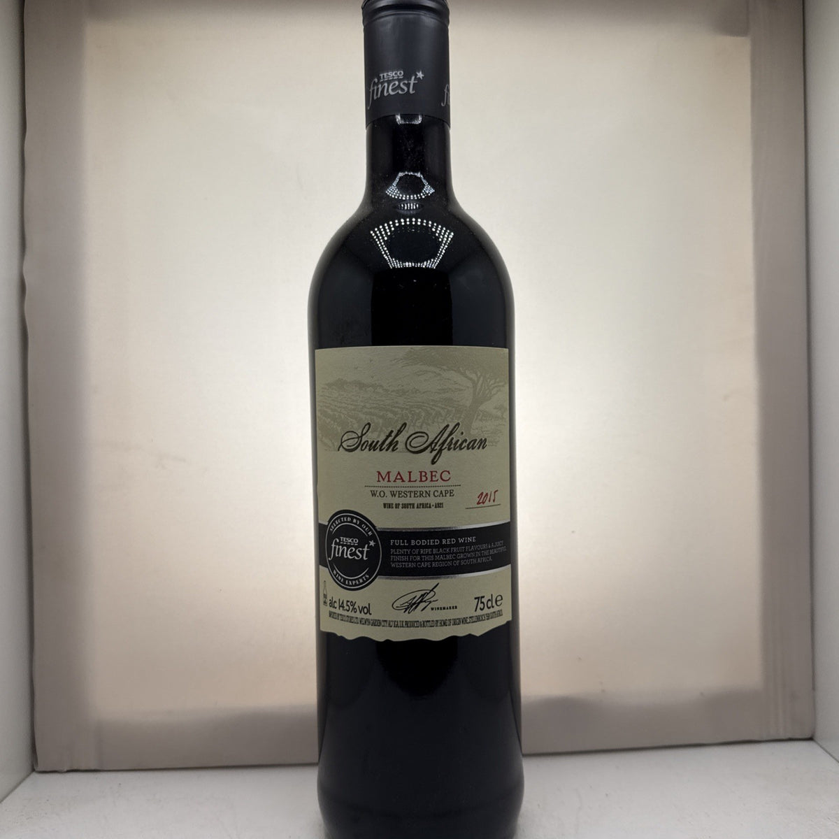 Tesco Finest Malbec 2015 — South Africa — Western Cape — Full Bodied Red — 75cl