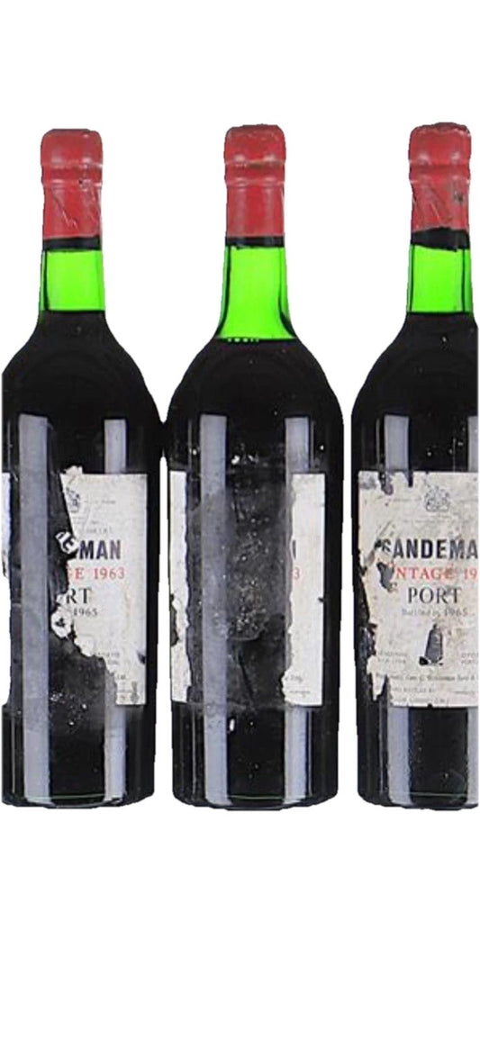 Sandemans 1963 vintage port Good Condition Professionally Stored Labels Poor