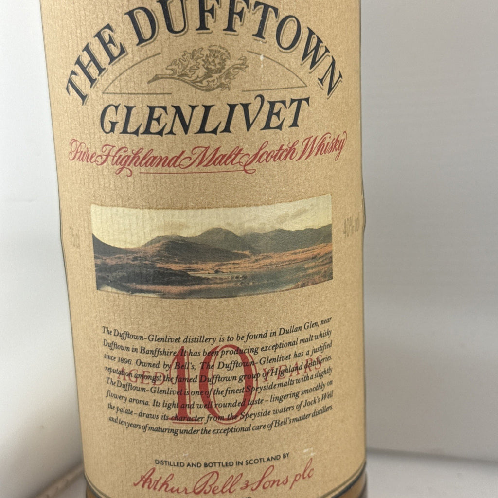 Dufftown Glenlivet 10 Year Old Single Malt Scotch Whisky 70cl 40% Bell’s 1980s