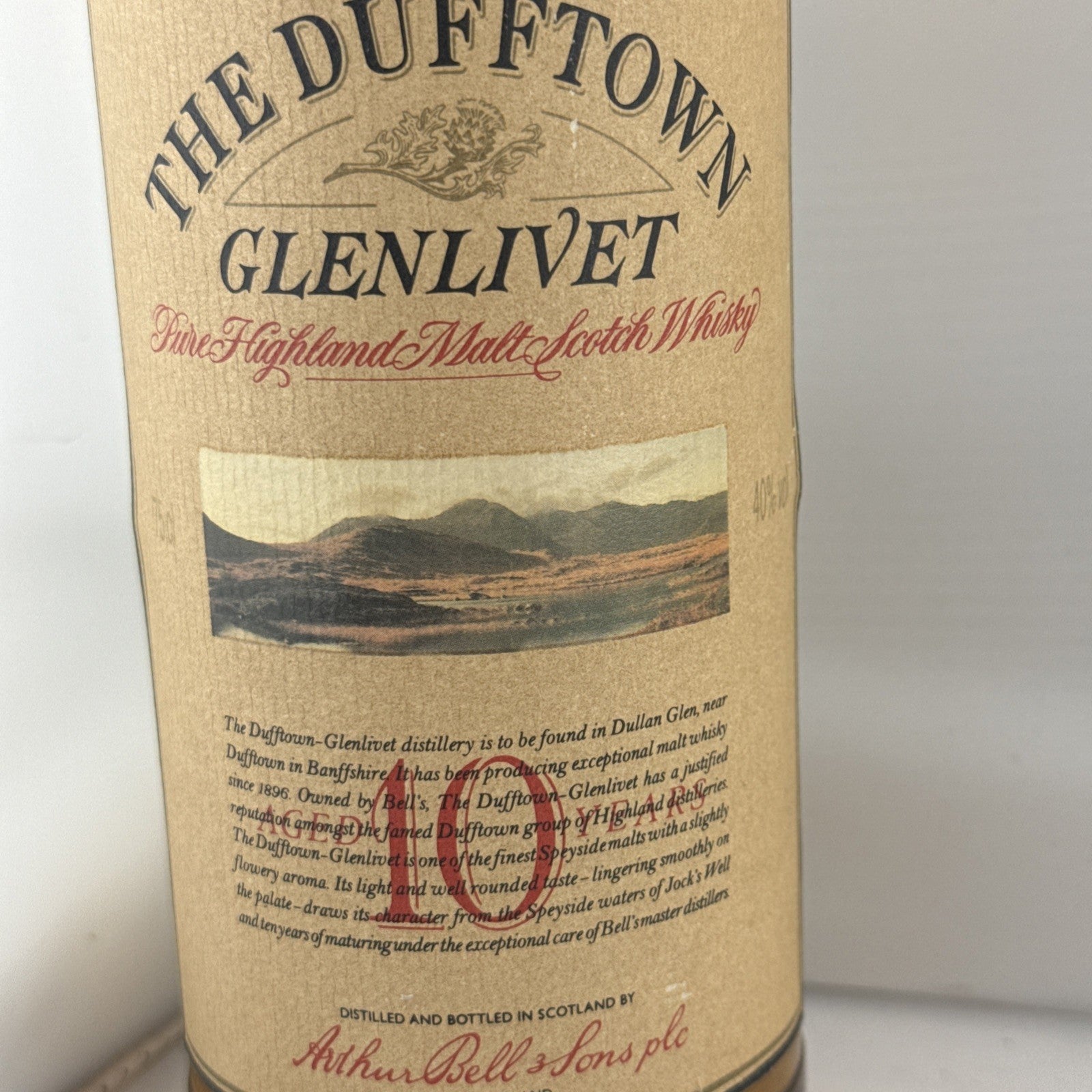 Dufftown Glenlivet 10 Year Old Single Malt Scotch Whisky 70cl 40% Bell’s 1980s