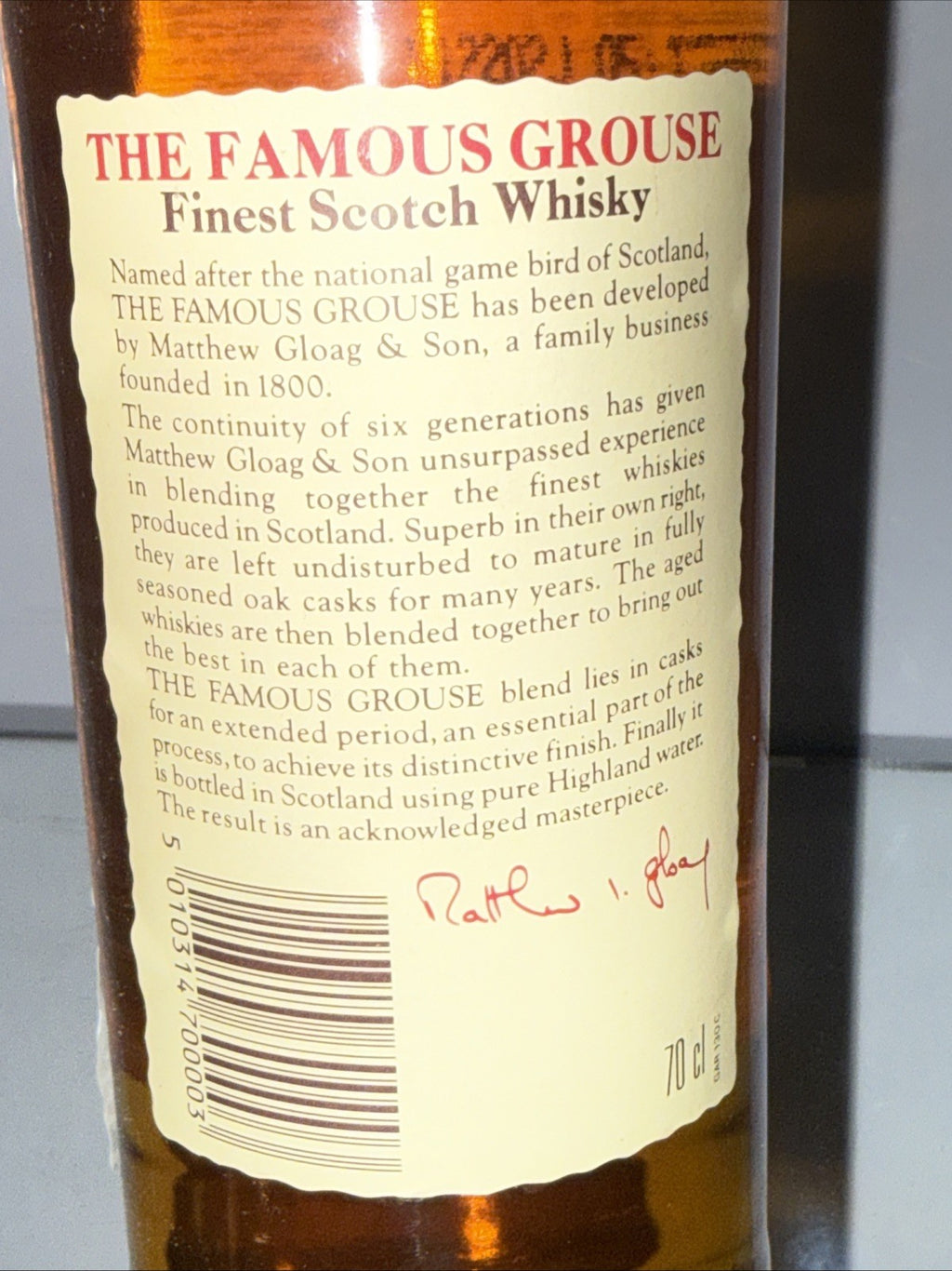 Famous Grouse Blended Scotch Whisky 70 Cl Bottled 87-92