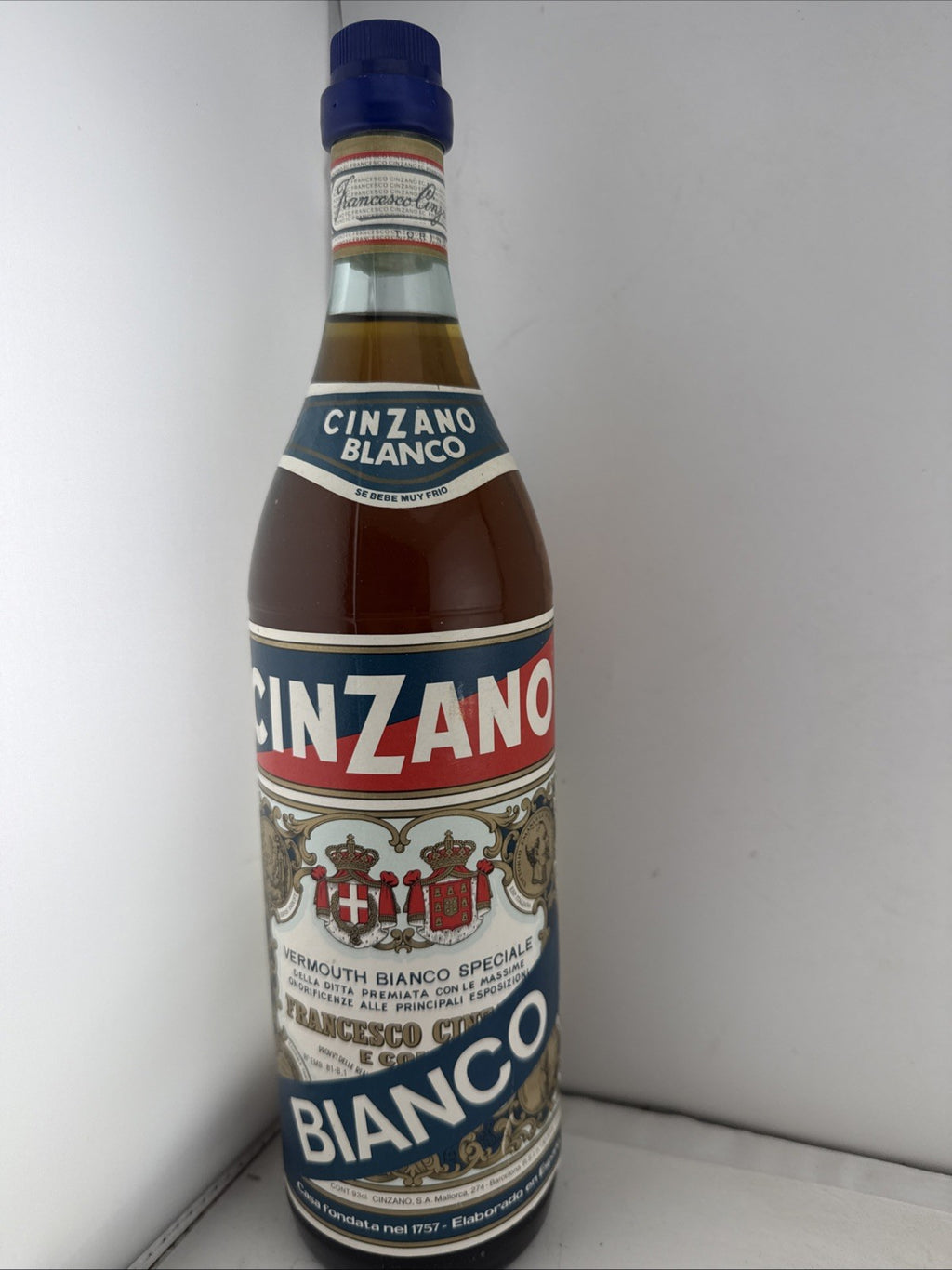 Vintage Cinzano Bianco Vermouth 1 Litre Spanish Bottling Sealed