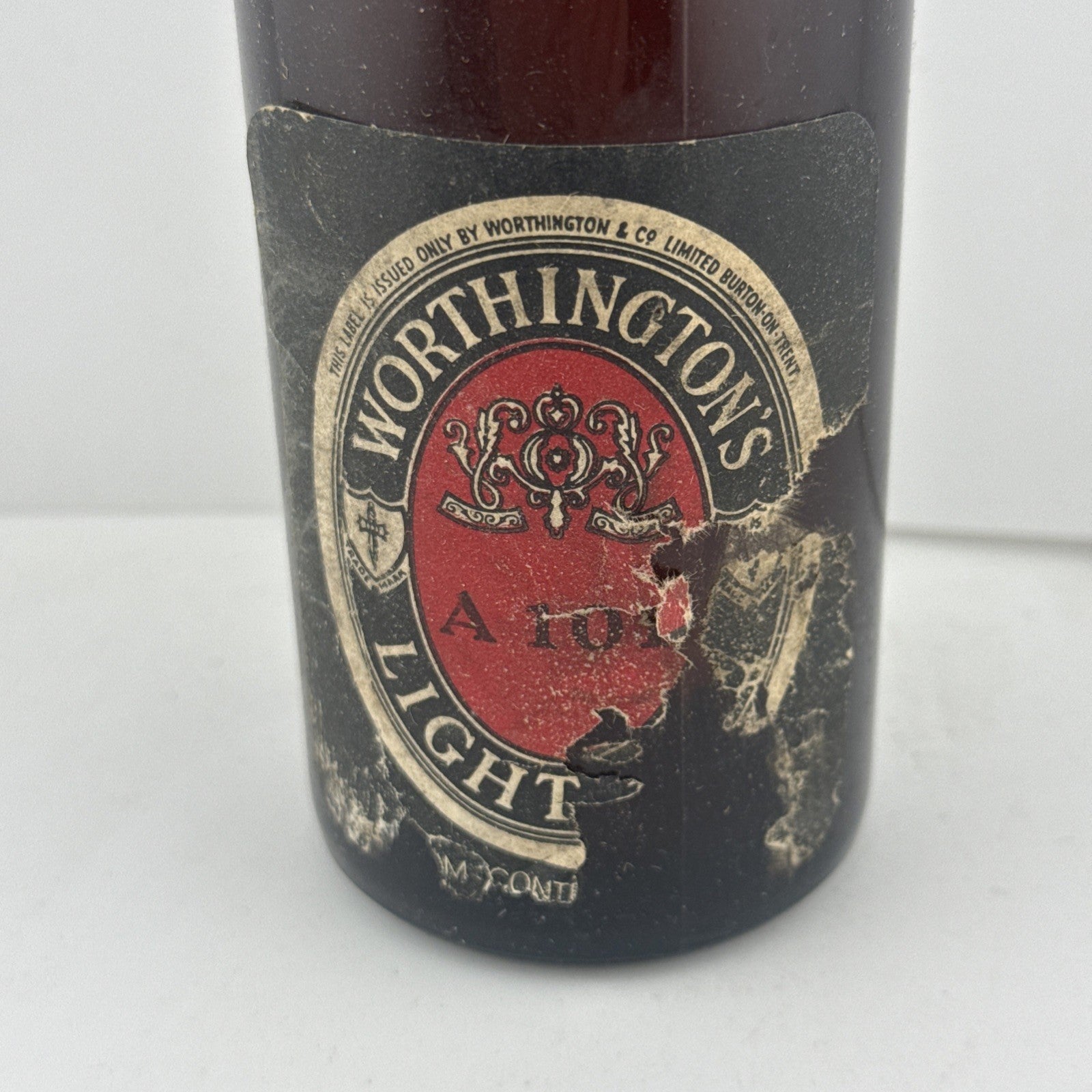 Vintage Worthington’s Light Ale Bottle c1920s–30s – Original Label