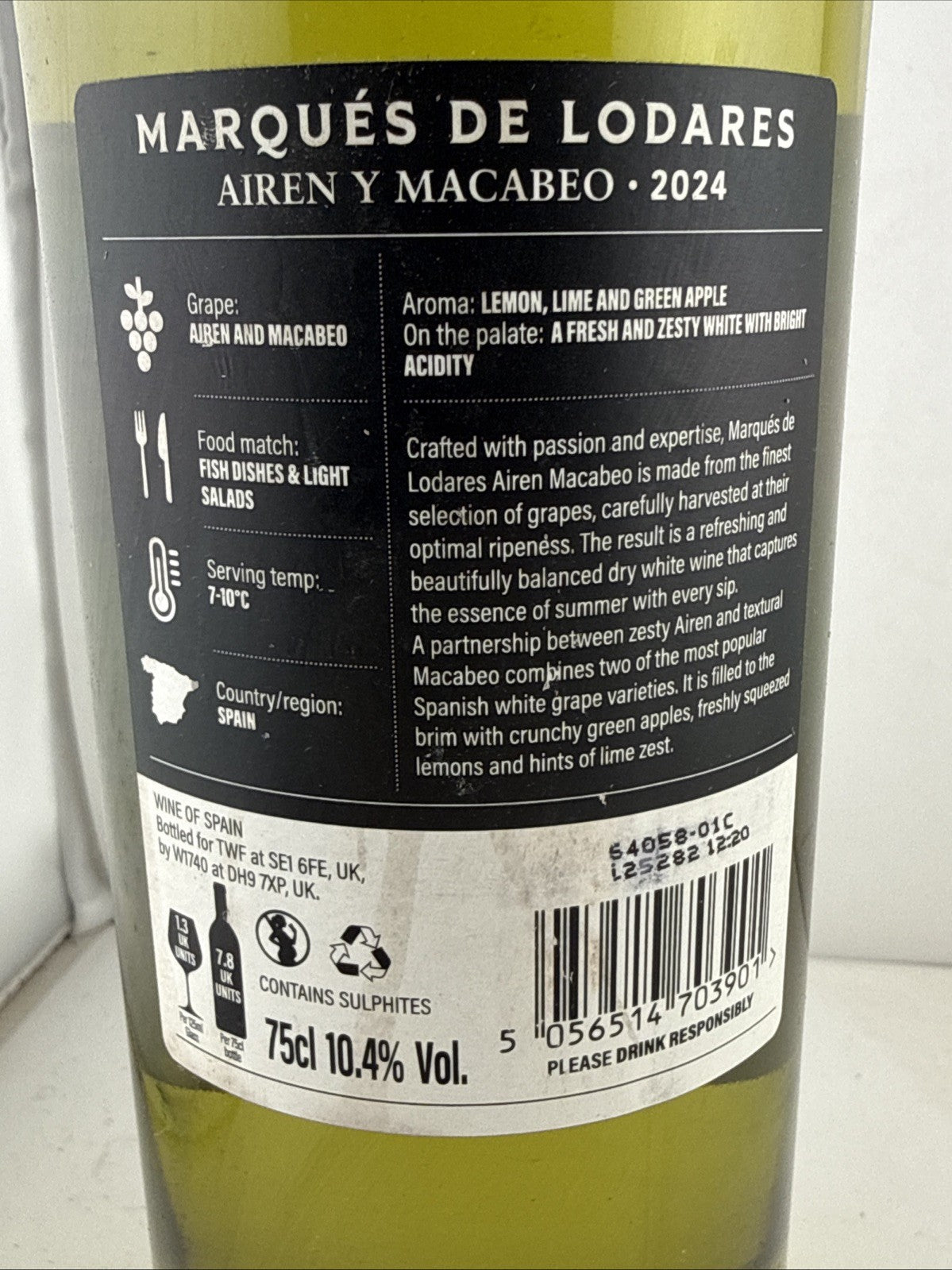 Marqués de Lodares Airén Macabeo 2024 Spanish White Wine 75cl