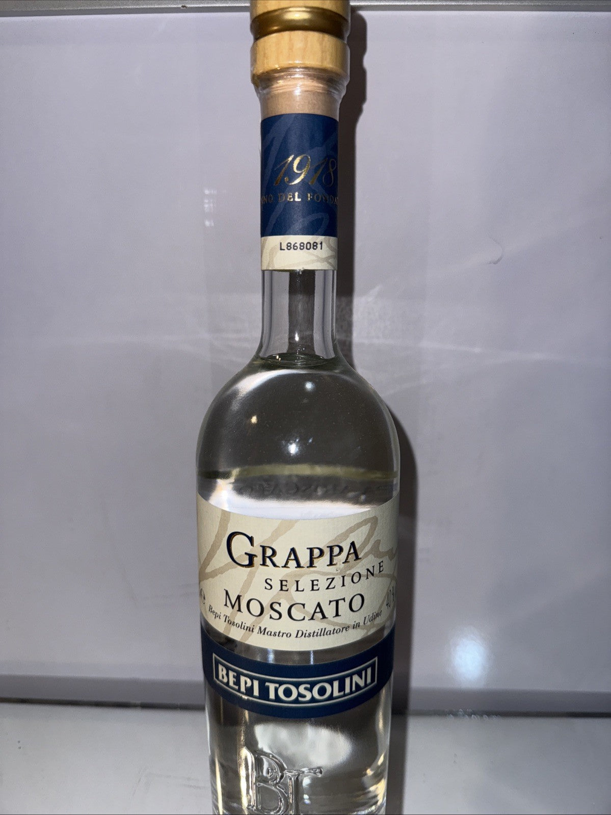 Bepi Tosolini Grappa di Moscato Selezione, premium Italian grappa
