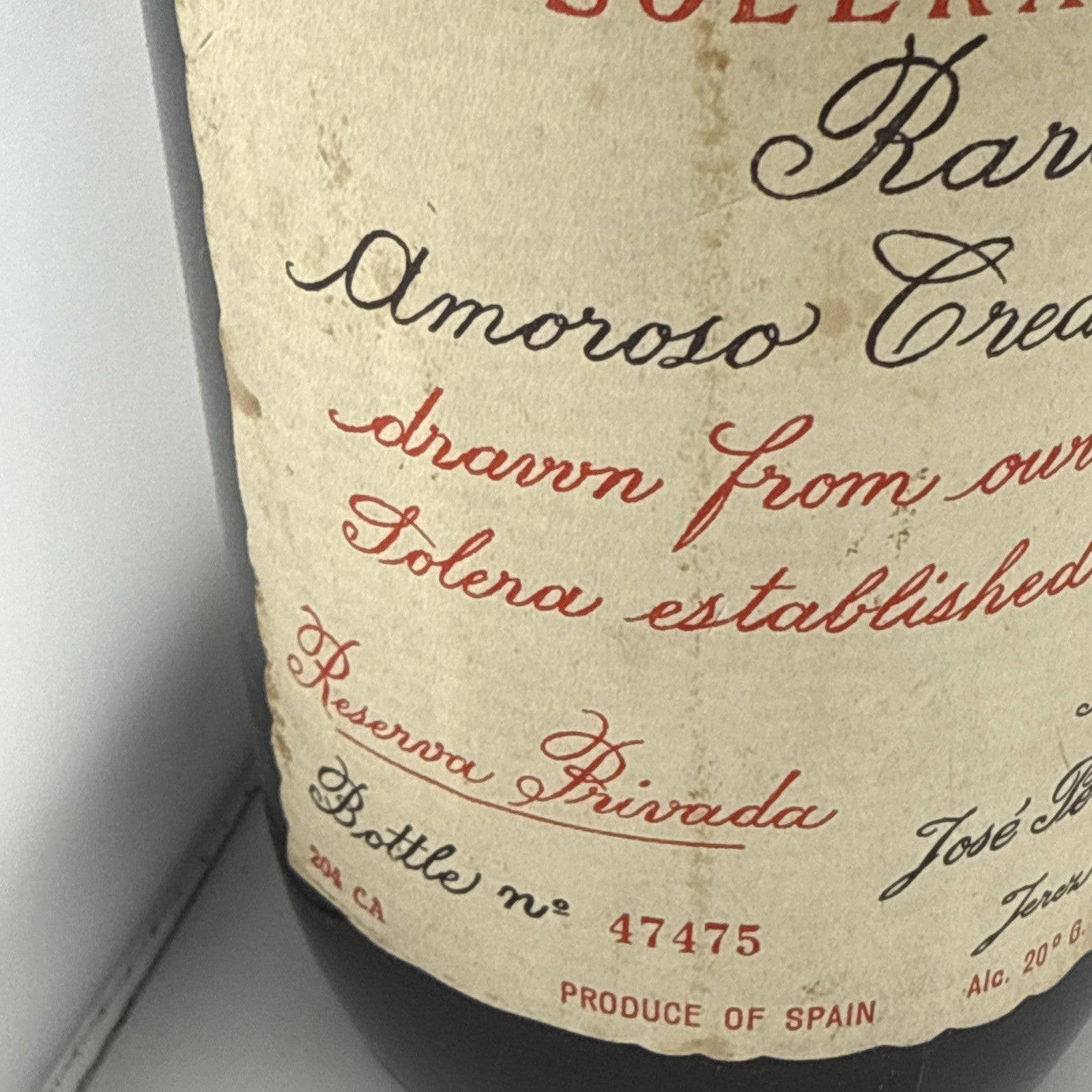 Jose Pemartin Solera 1914 Rare Amoroso Cream Sherry 73cl 20% Bottles 1960s?