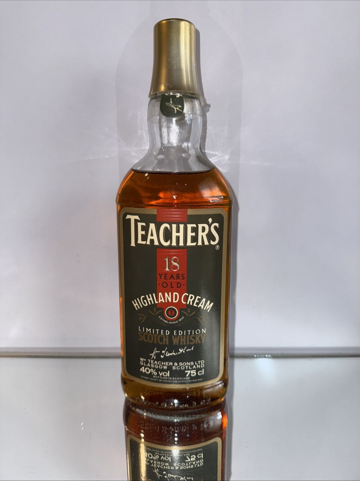 Teachers 18 Year Old Highland cream bottled 1980s For Export