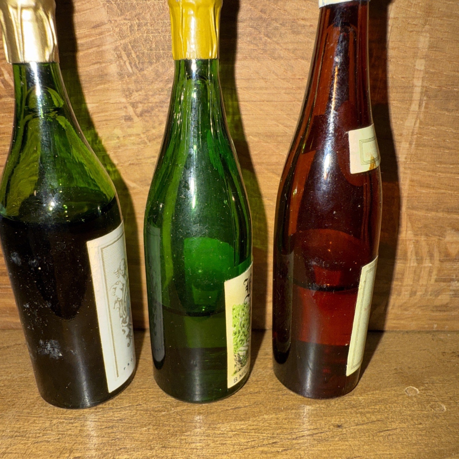 3 mini Miniatures Liebfraumilch Pouilly Fume Chablis 1950s