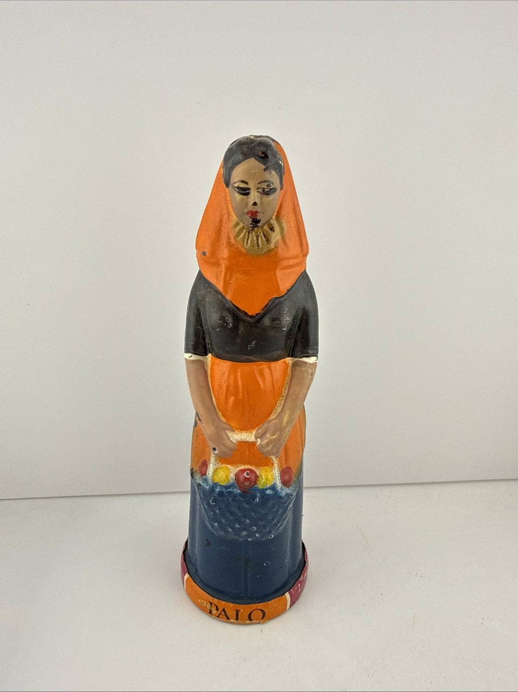 Vintage Palo Liqueur Figural Bottle Santa Maria Mallorca c1970 Full