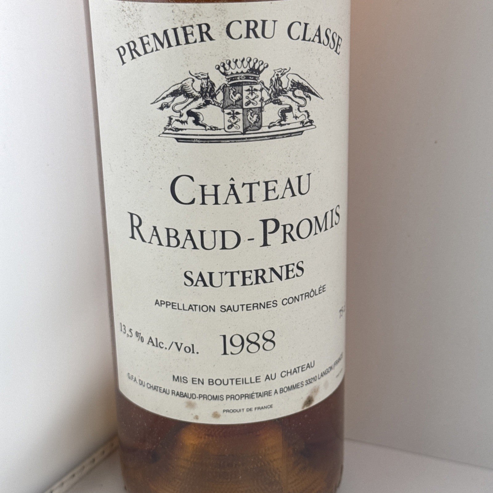 Château Rabaud-Promis 1988 Sauternes Premier Cru 75cl Mature
