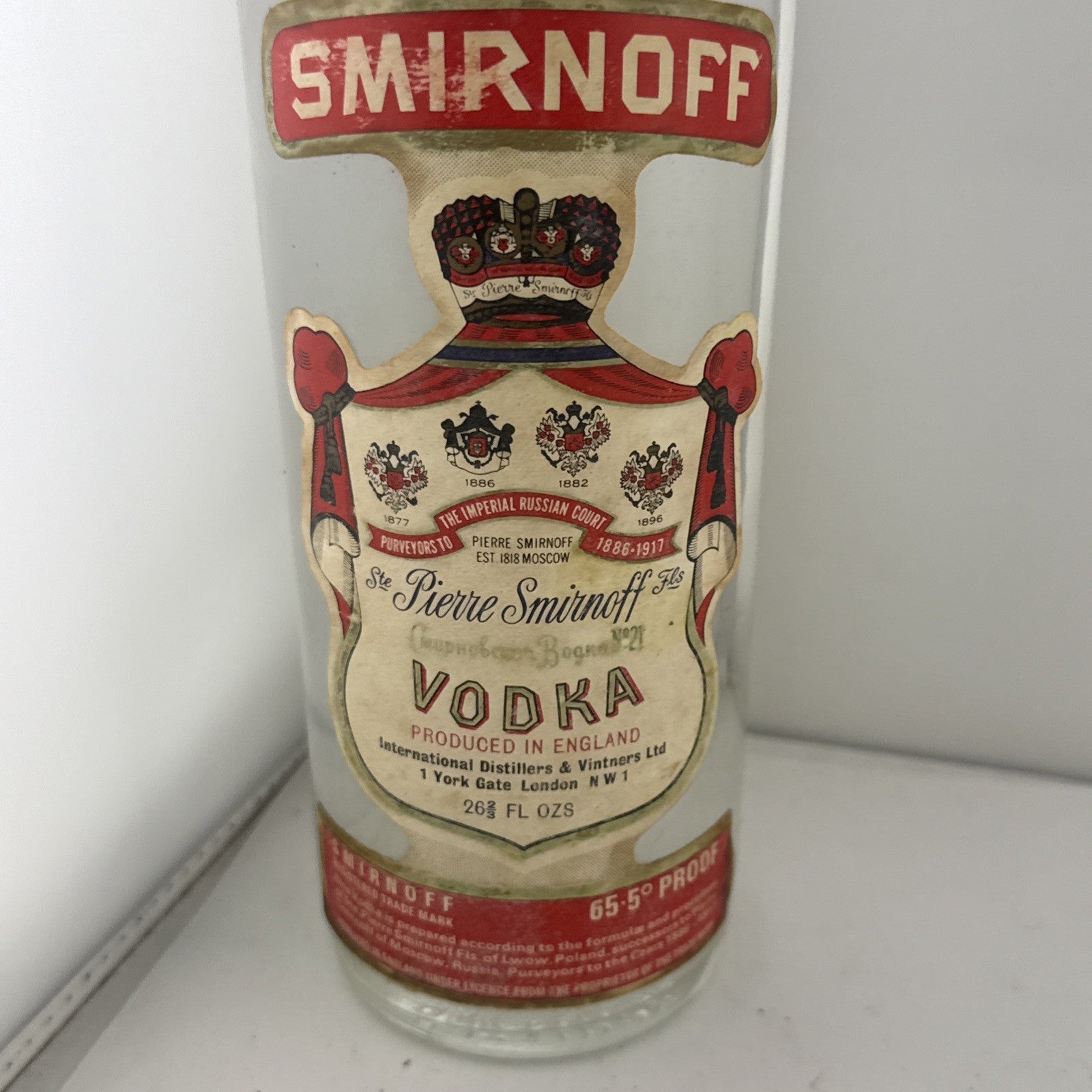 Vintage 1960s/70s Smirnoff Vodka Full 26⅔ Fl Oz 65.5 Proof