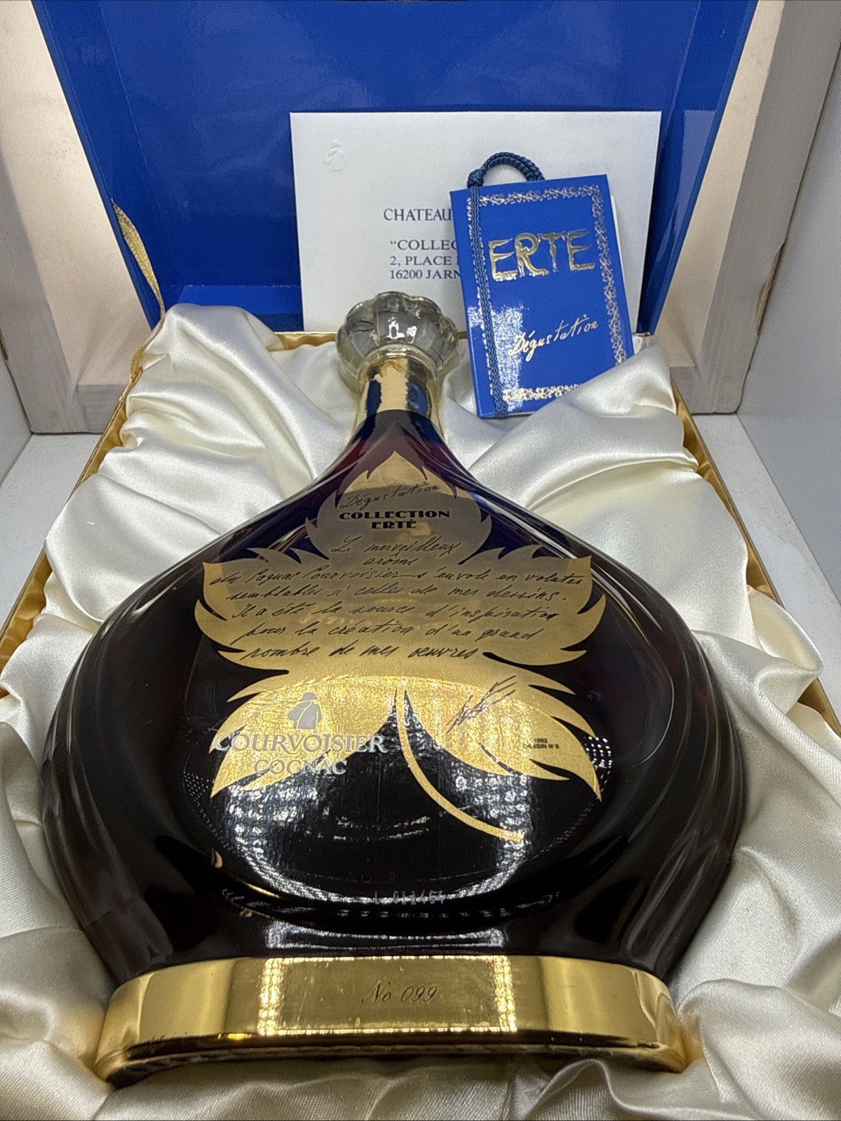 Courvoisier Erté No.5 — "Dégustation" — 1992 Release Complete box, cert. & tag