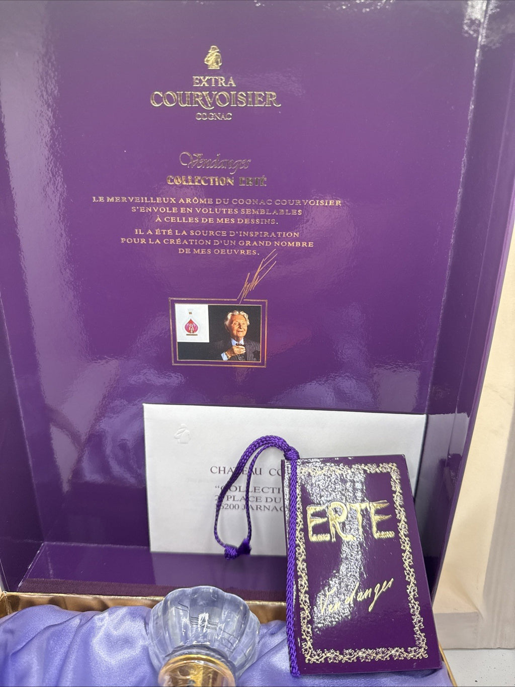 Courvoisier Erté No.2 — "Vendanges" (Harvest) — 1989 Release —complete Cert/tag
