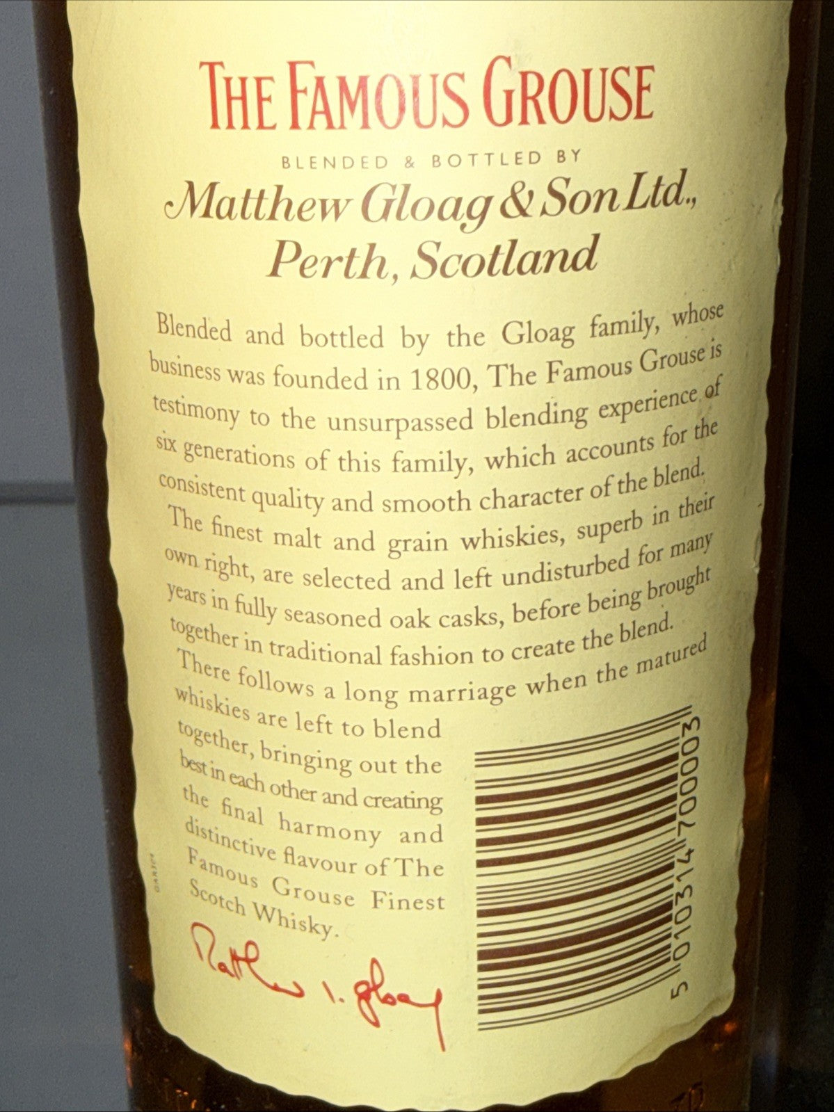Famous Grouse Blended Scotch Whisky 70 Cl Bottled 88-94
